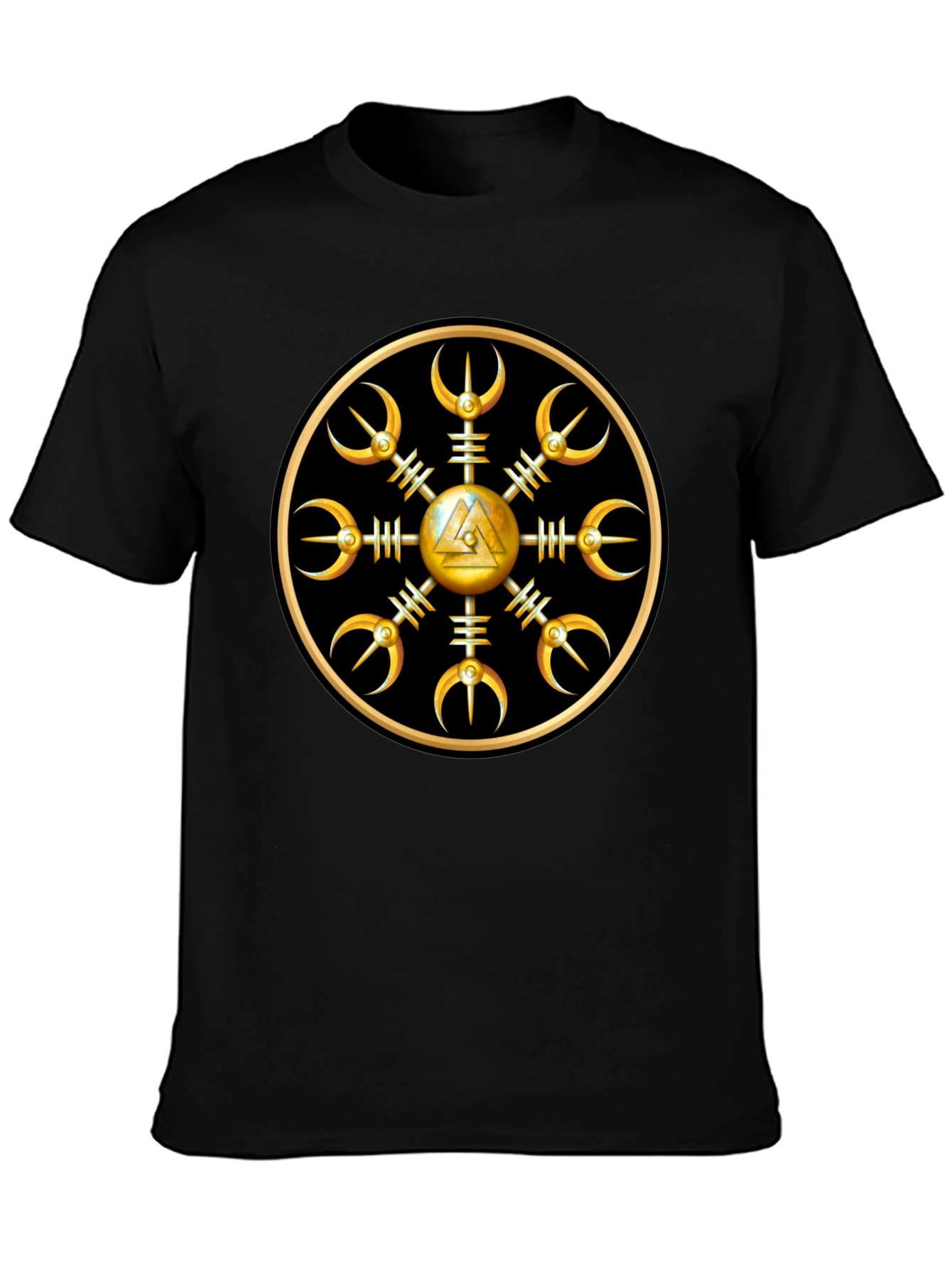 Helm of Awe Viking Symbol Black T-Shirt