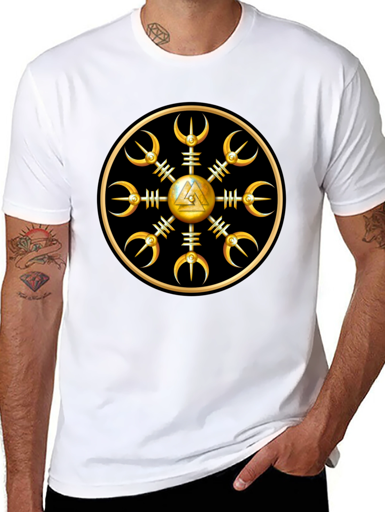 Helm of Awe Viking Symbol Black T-Shirt