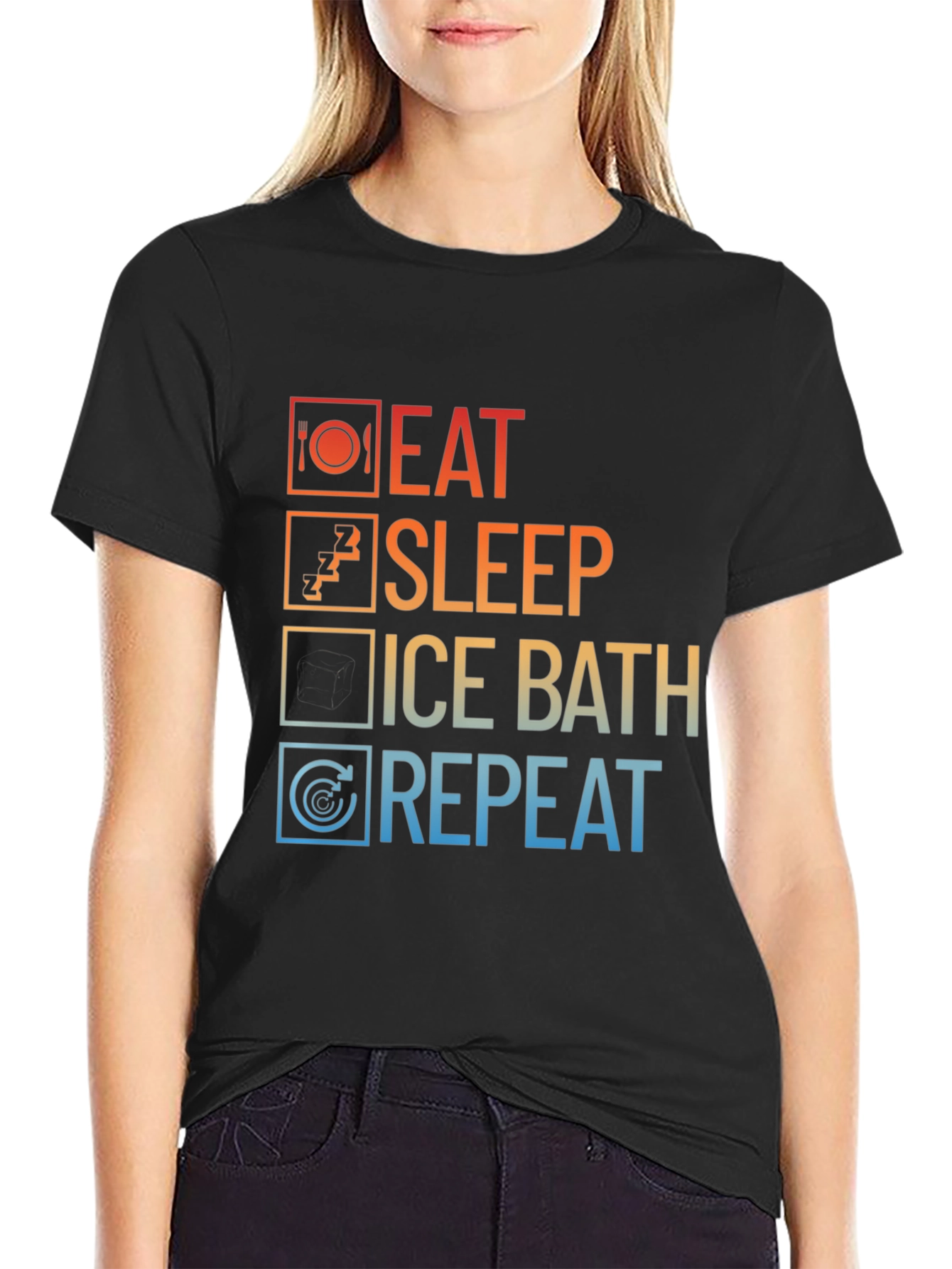 Eat Sleep Ice Bath Repeat Graphic Tee
