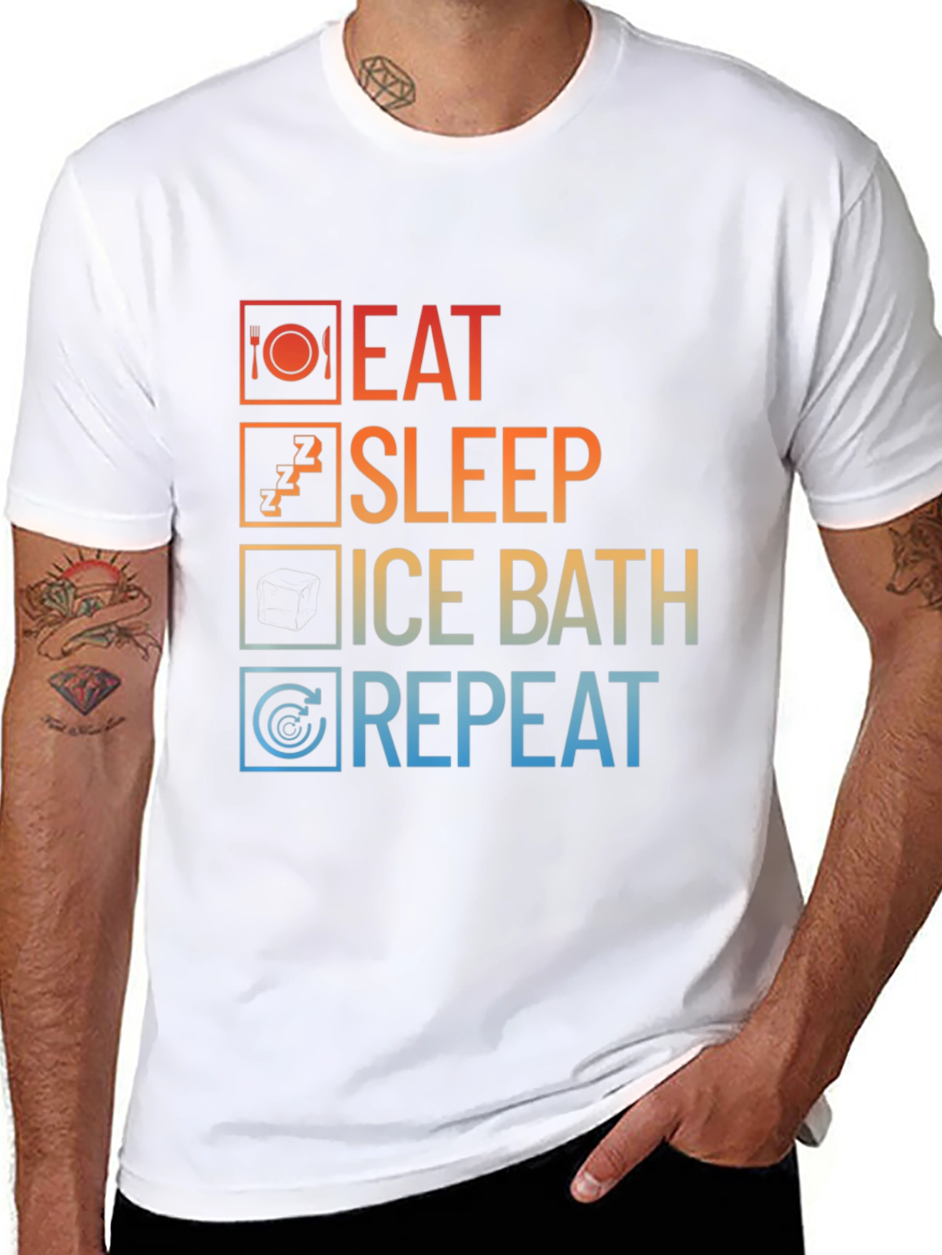 Eat Sleep Ice Bath Repeat Graphic Tee