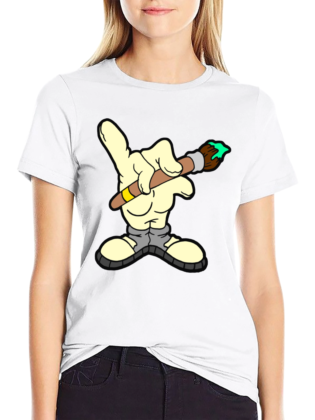 Cartoon Hand Painting Graphic T-Shirt