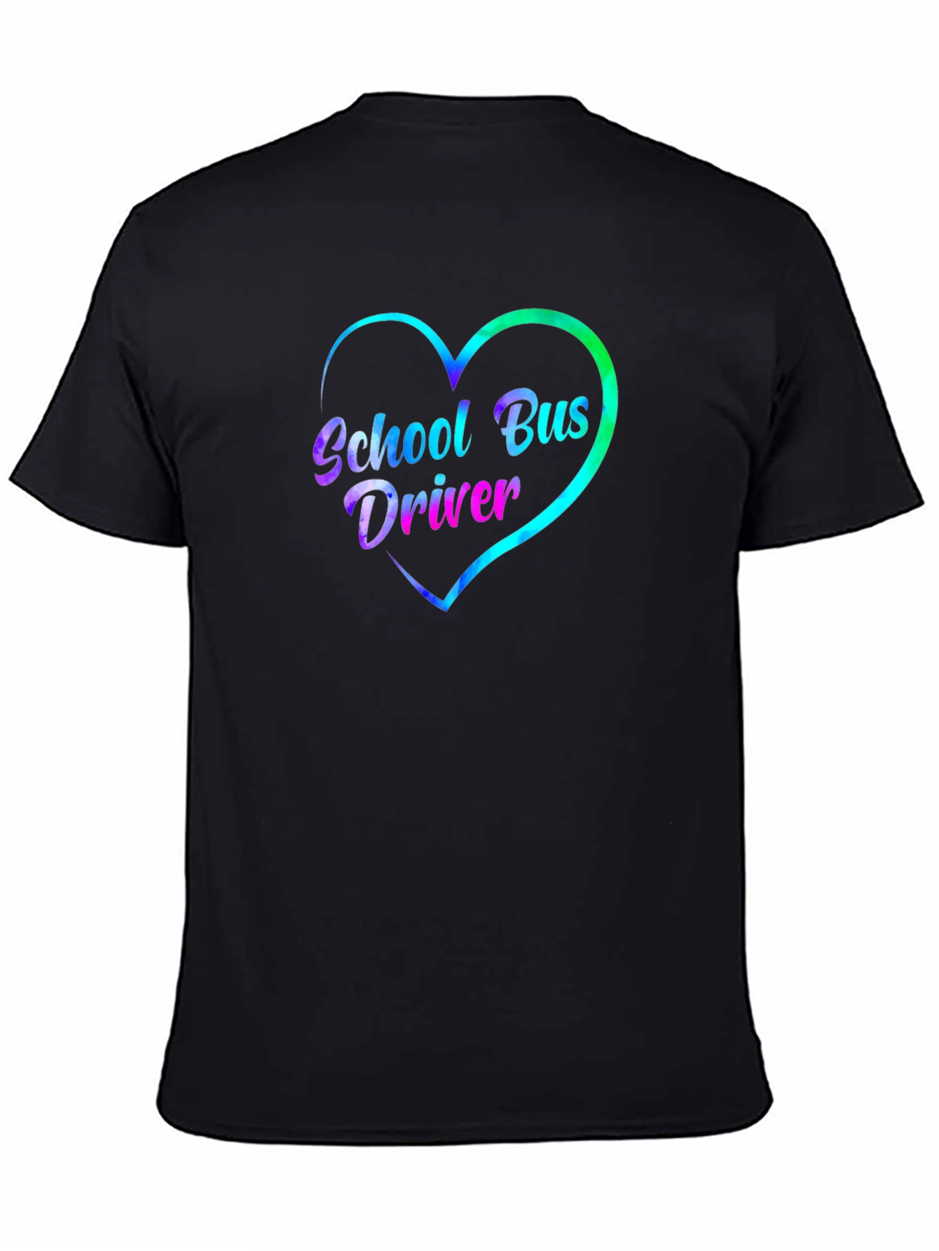 School Bus Driver Heart Graphic Tee - Black