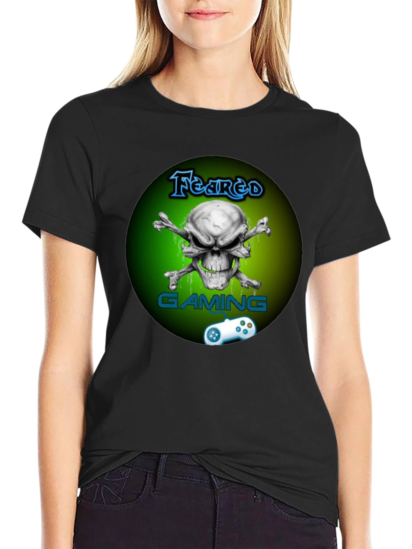 Feared Gaming T-Shirt - Skull & Crossbones Design
