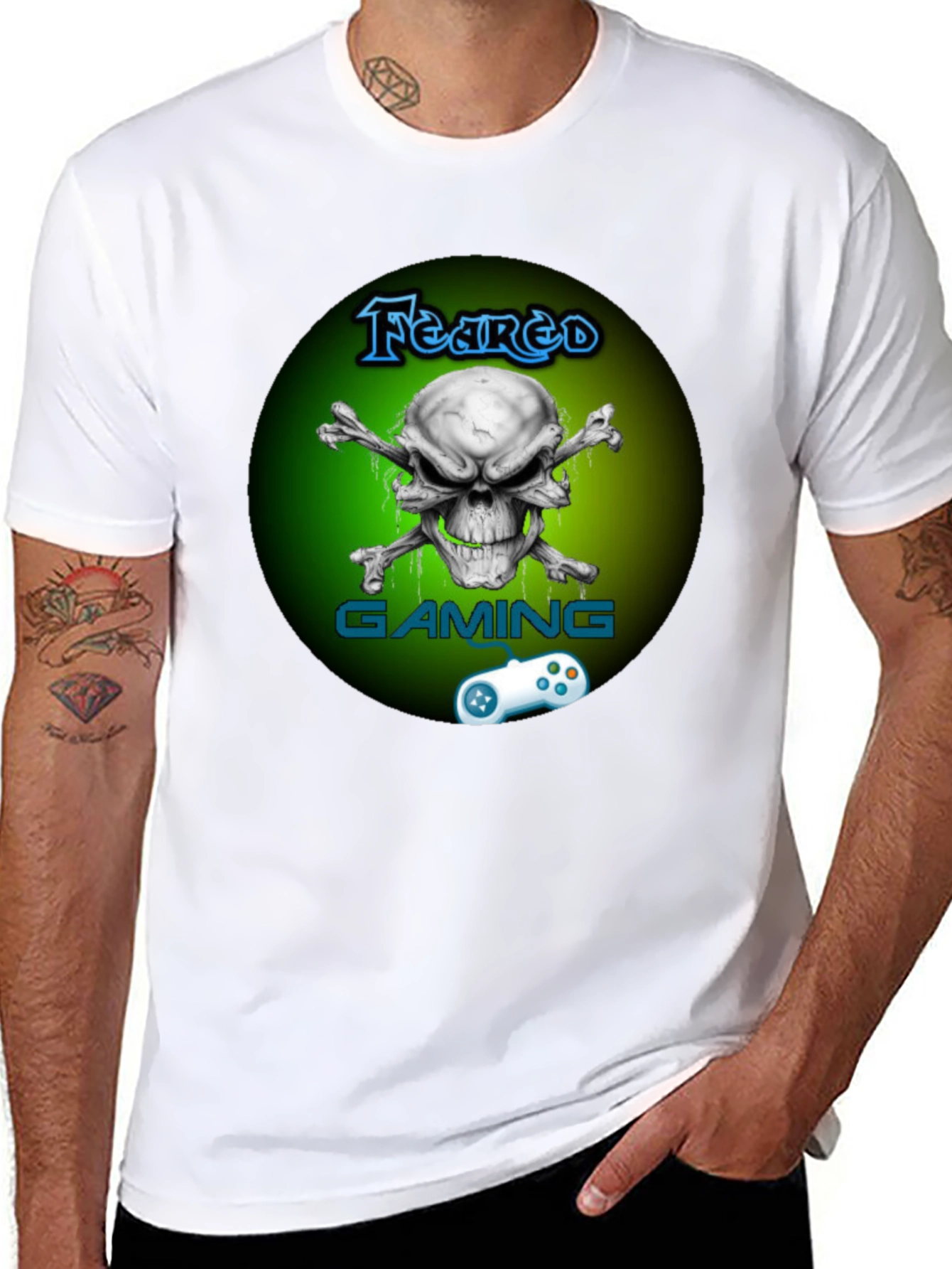 Feared Gaming T-Shirt - Skull & Crossbones Design