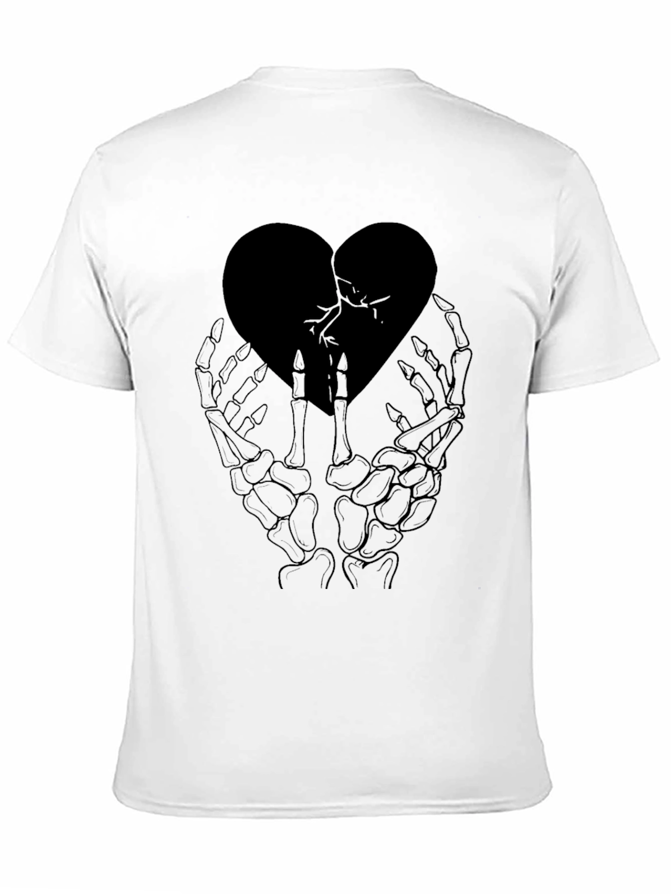 Broken Heart Skeleton Hand Graphic Tee