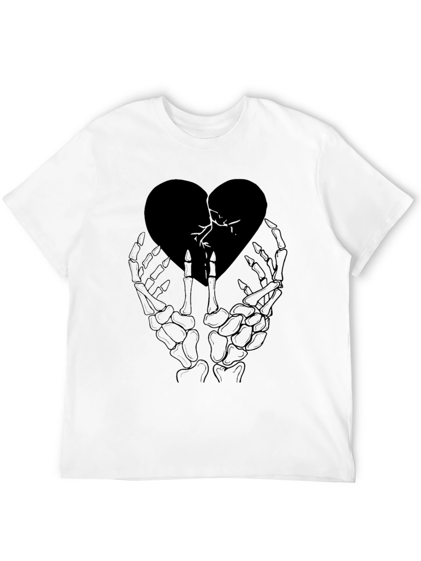 Broken Heart Skeleton Hand Graphic Tee