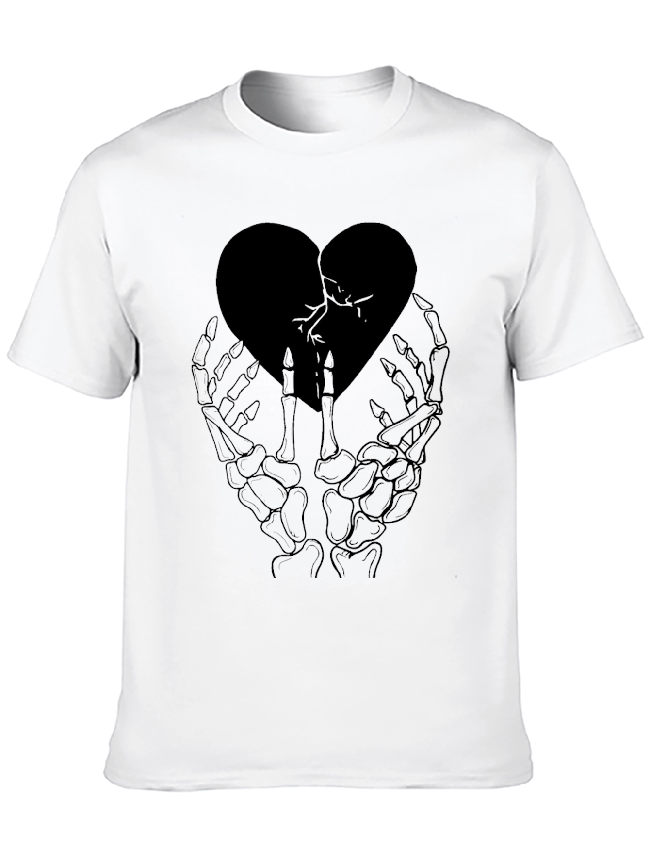 Broken Heart Skeleton Hand Graphic Tee