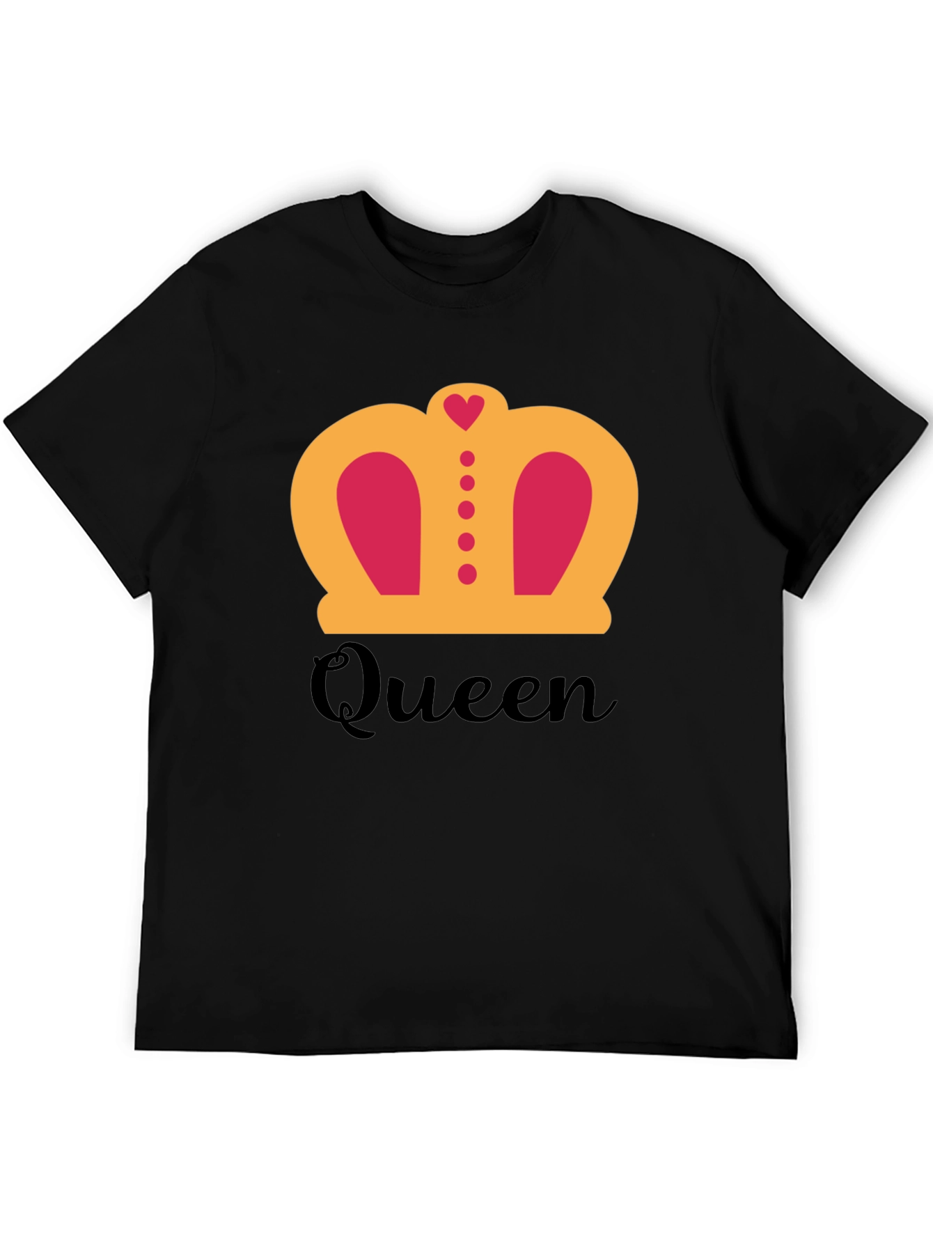 Queen Crown Graphic T-Shirt - Black
