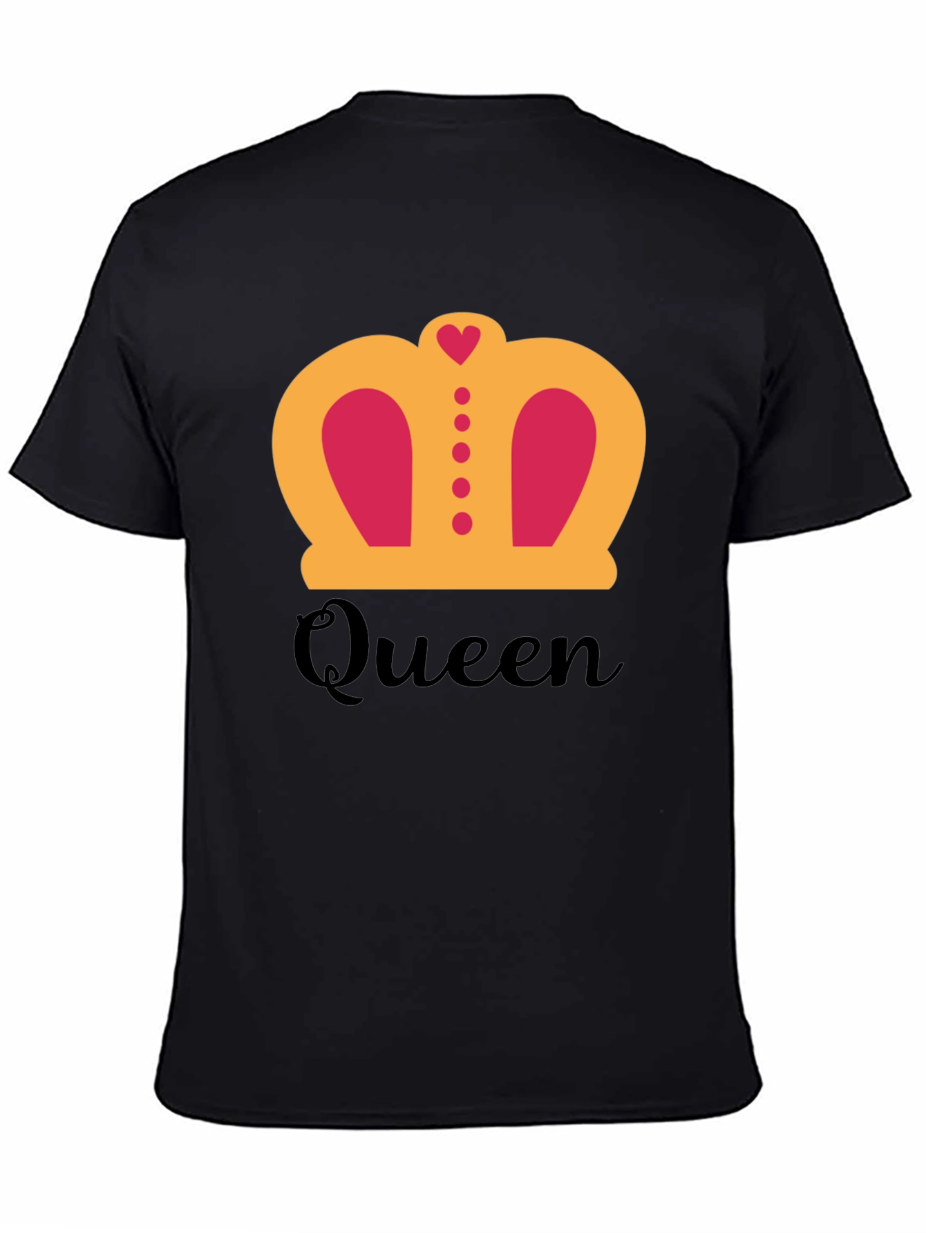 Queen Crown Graphic T-Shirt - Black