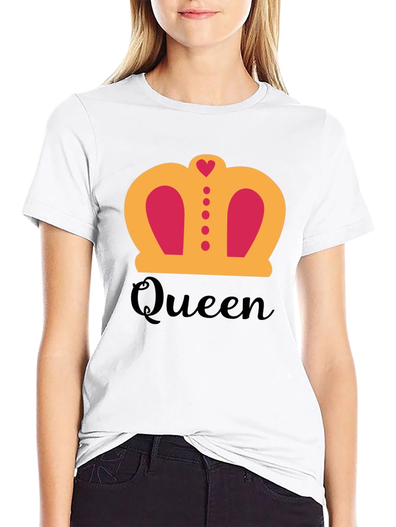 Queen Crown Graphic T-Shirt - Black