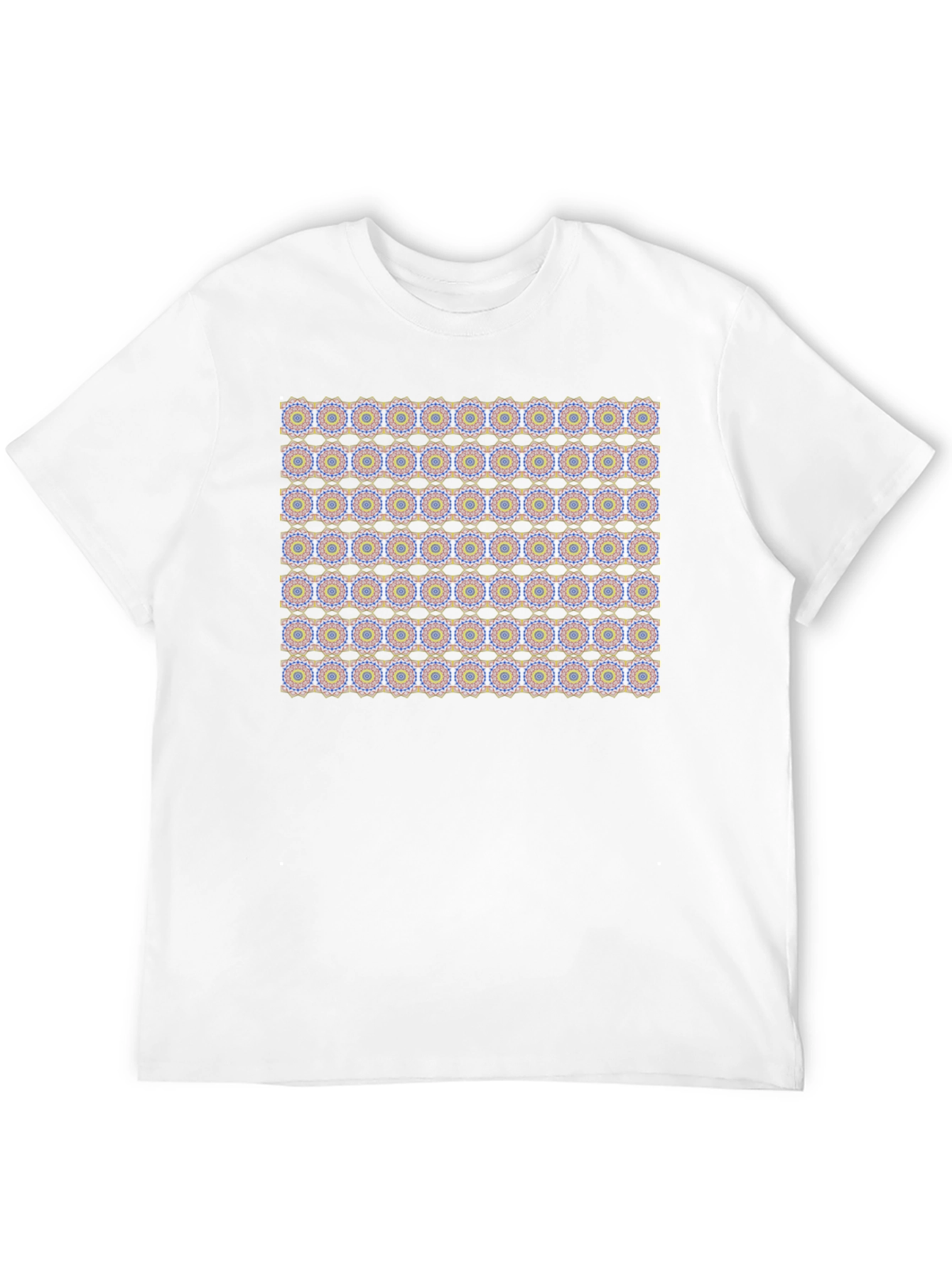 Geometric Pattern Black Crew Neck T-Shirt
