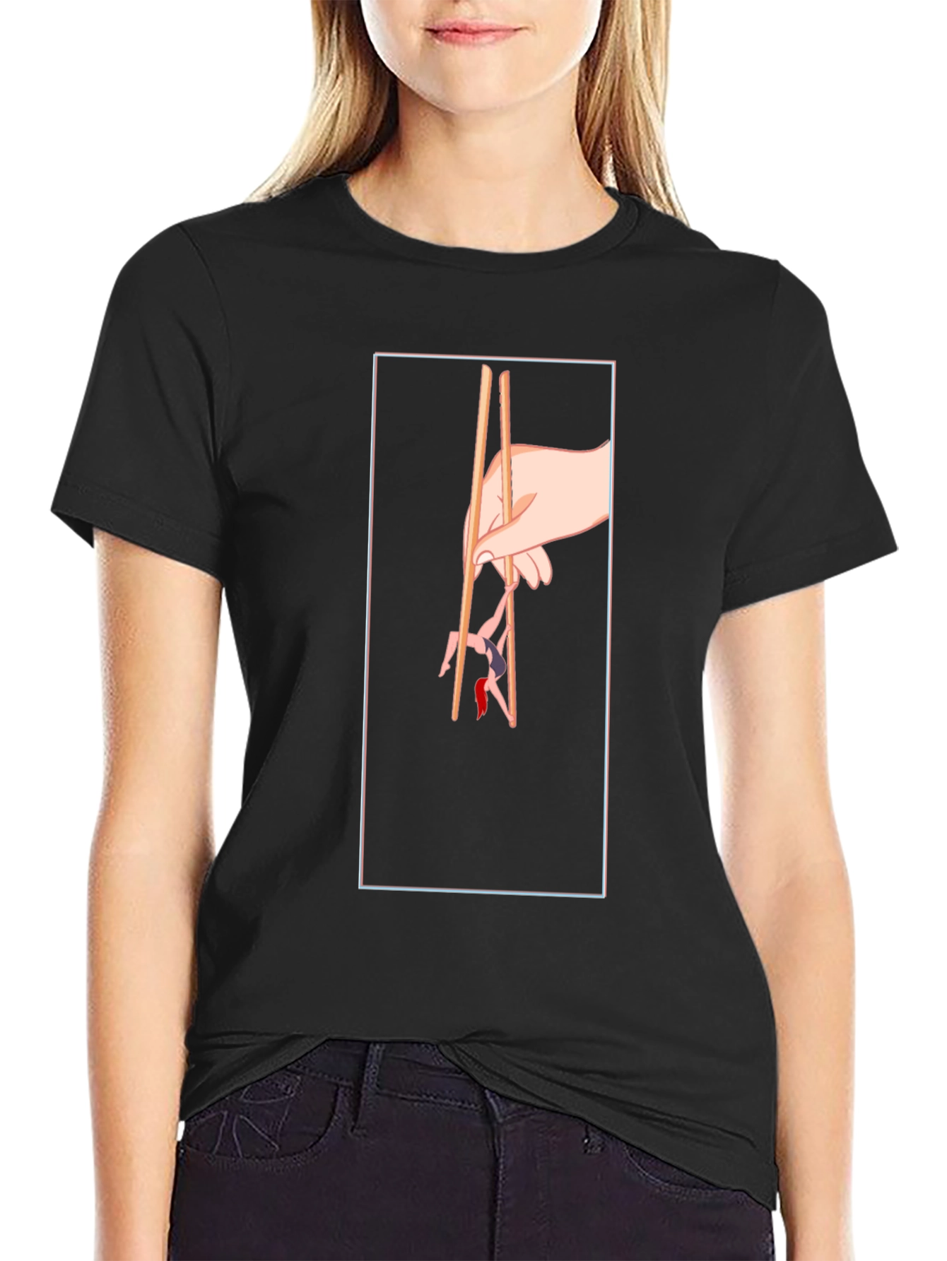 Chopstick Graphic Tee - Unique Hand Design