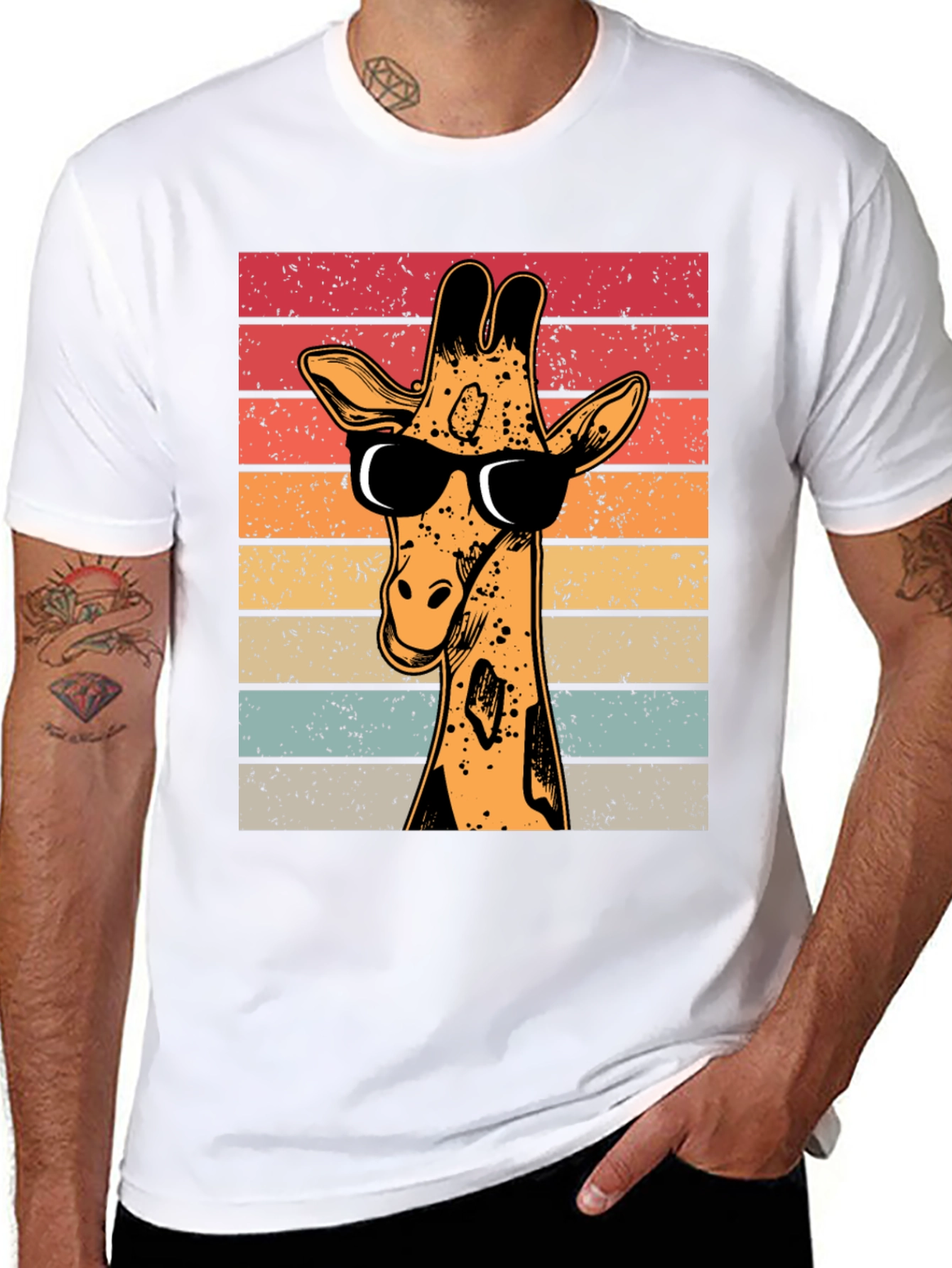 Cool Giraffe Retro T-Shirt