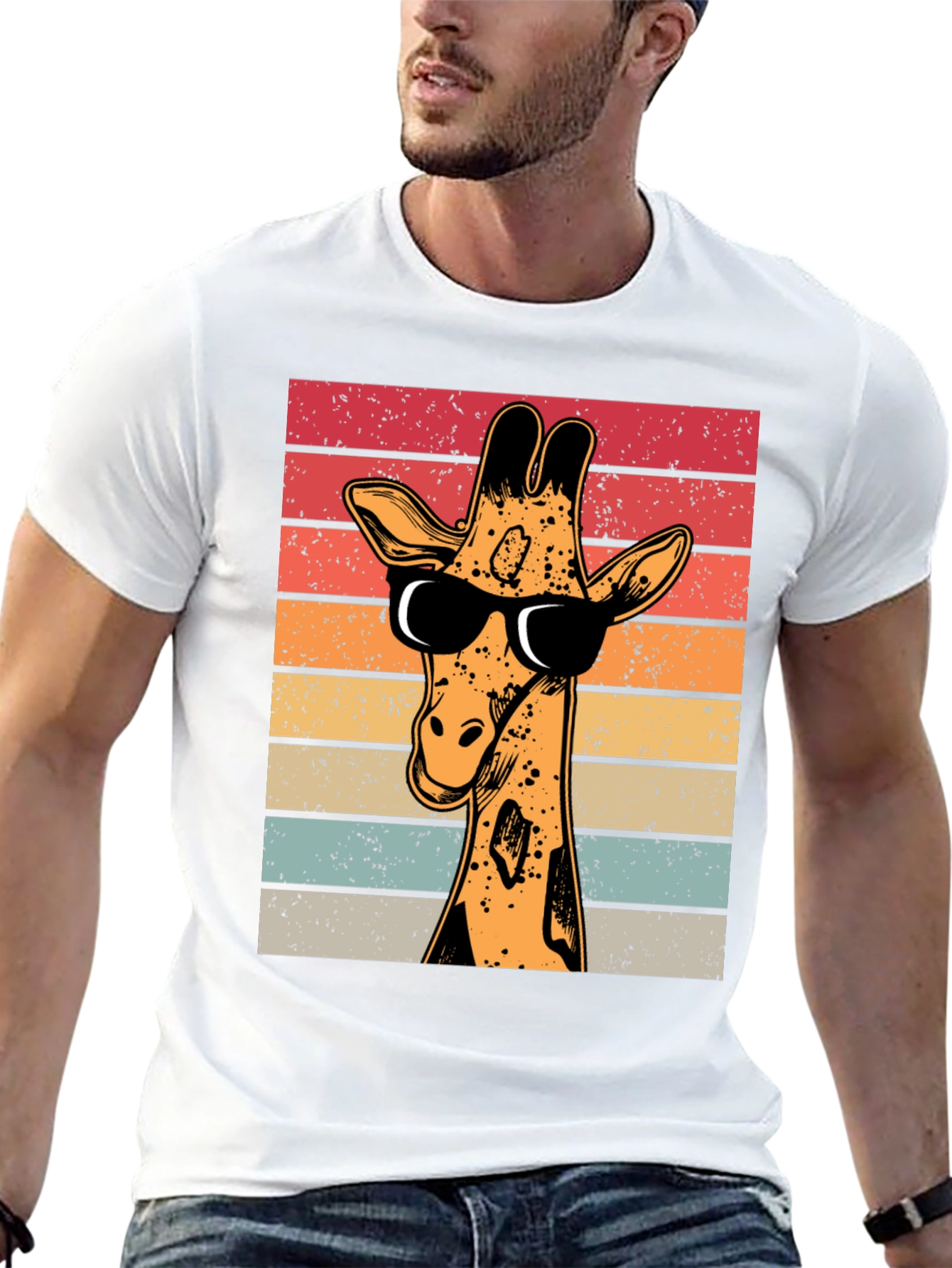 Cool Giraffe Retro T-Shirt