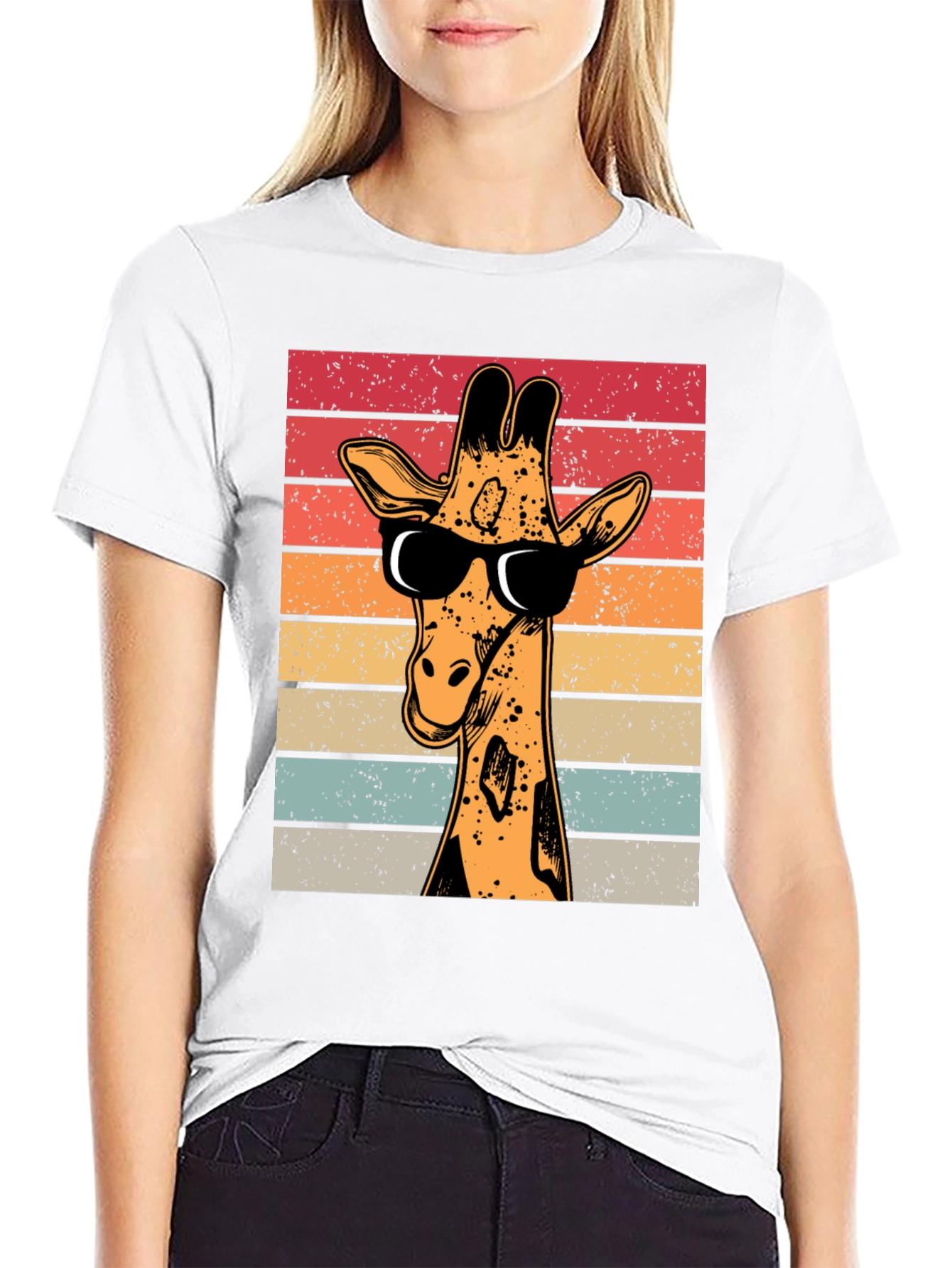 Cool Giraffe Retro T-Shirt