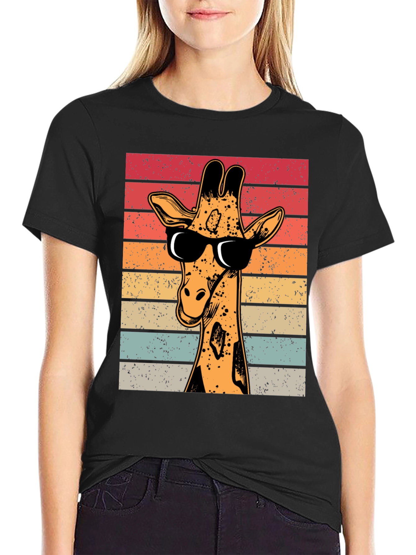 Cool Giraffe Retro T-Shirt