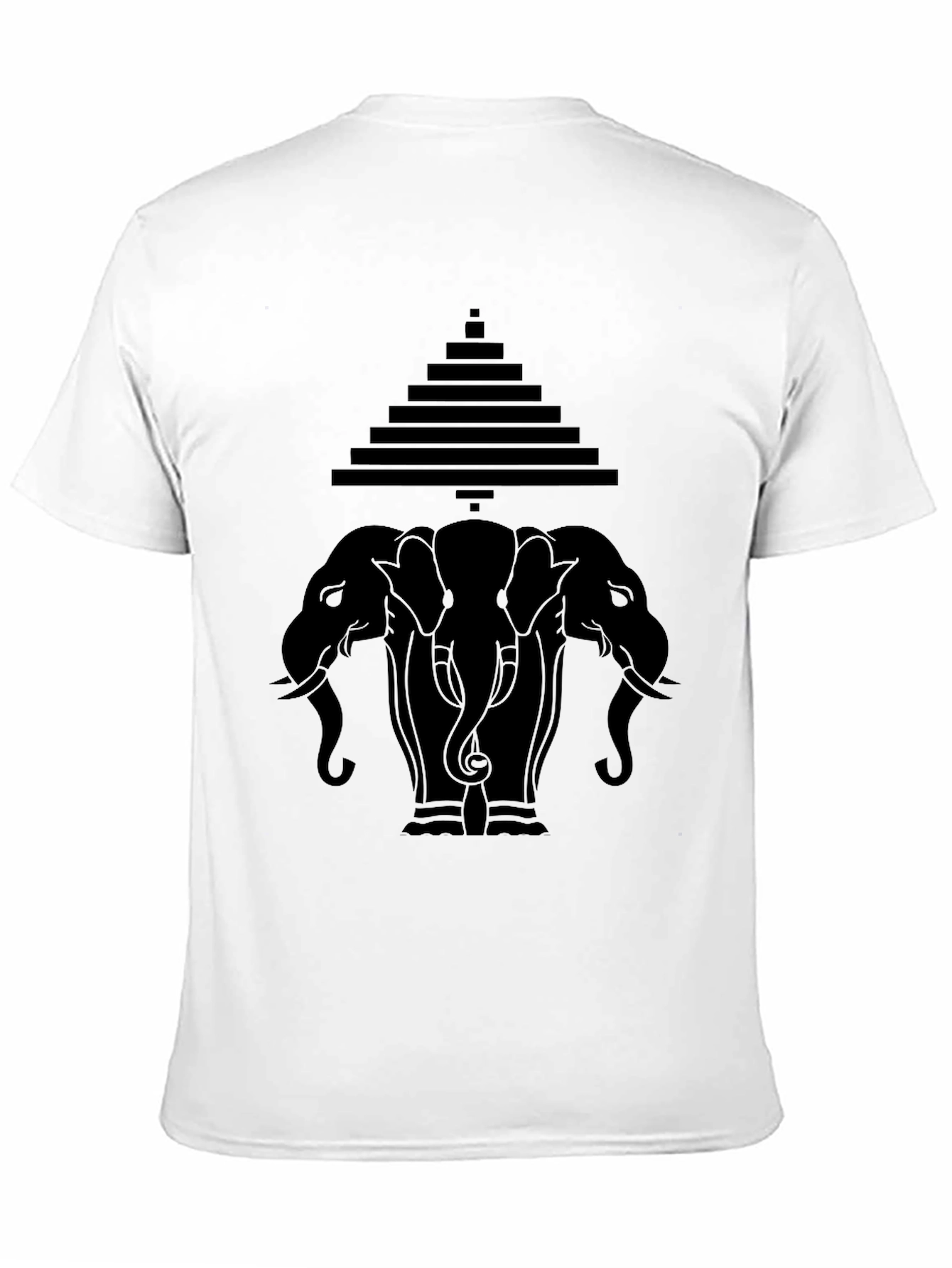 Three Elephant Pyramid Graphic Tee - Black