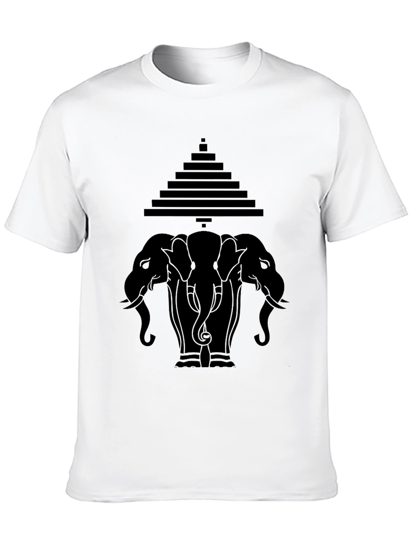 Three Elephant Pyramid Graphic Tee - Black