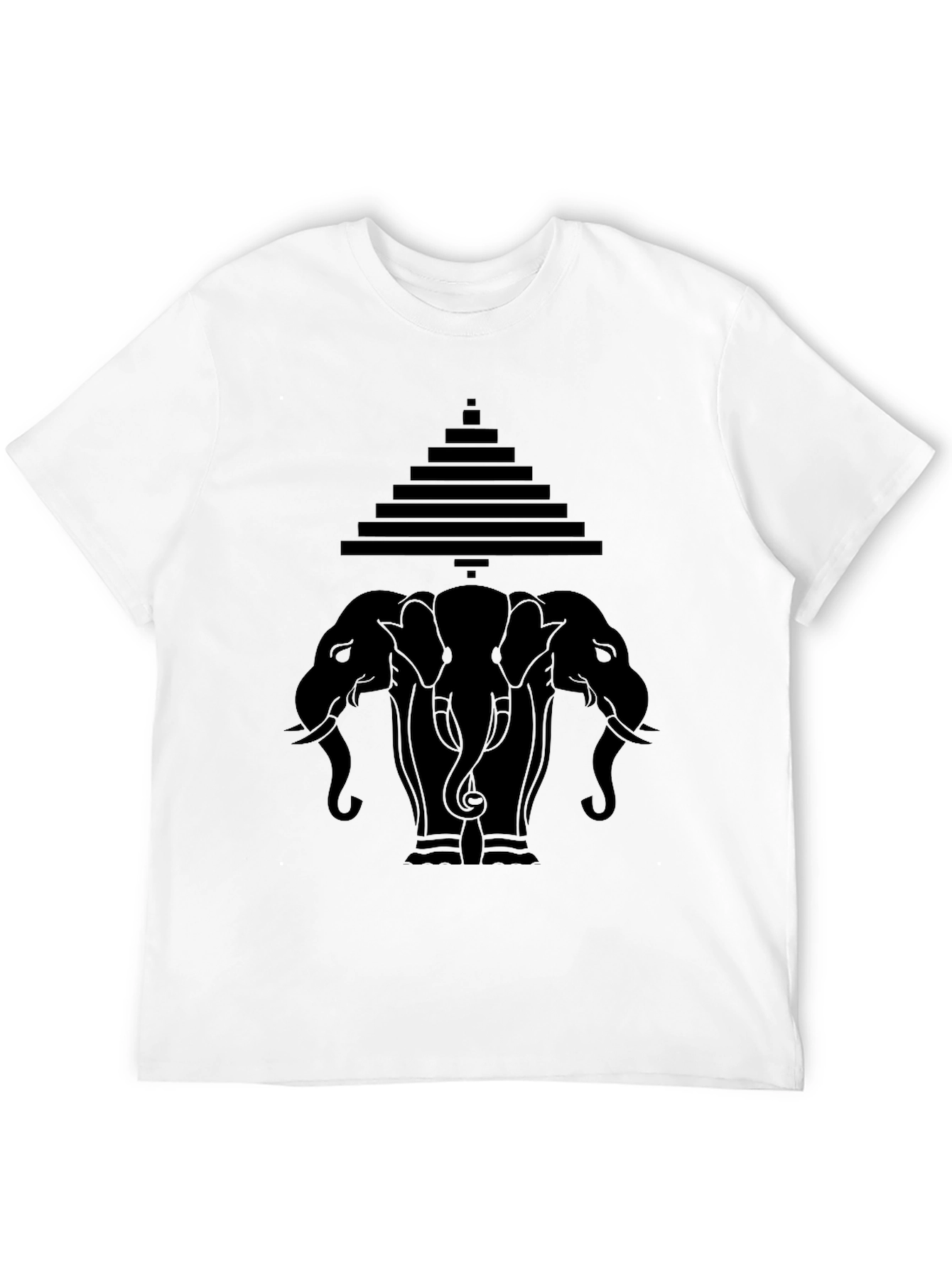 Three Elephant Pyramid Graphic Tee - Black