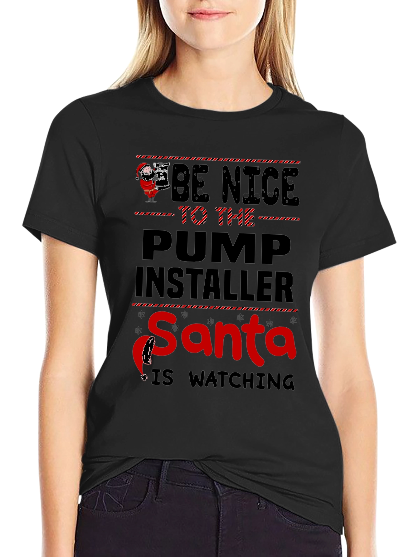 Funny Santa Pump Installer T-Shirt