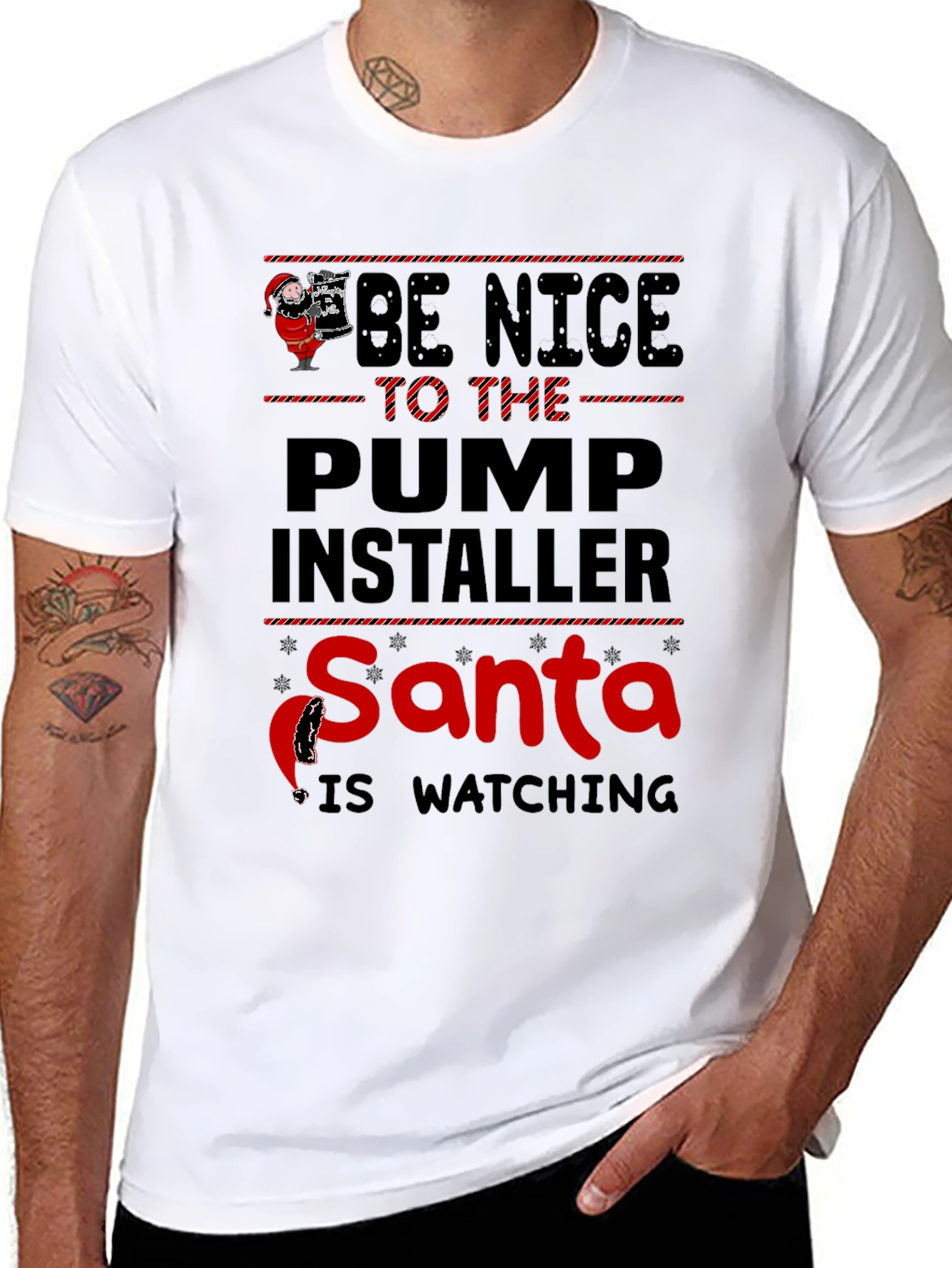 Funny Santa Pump Installer T-Shirt