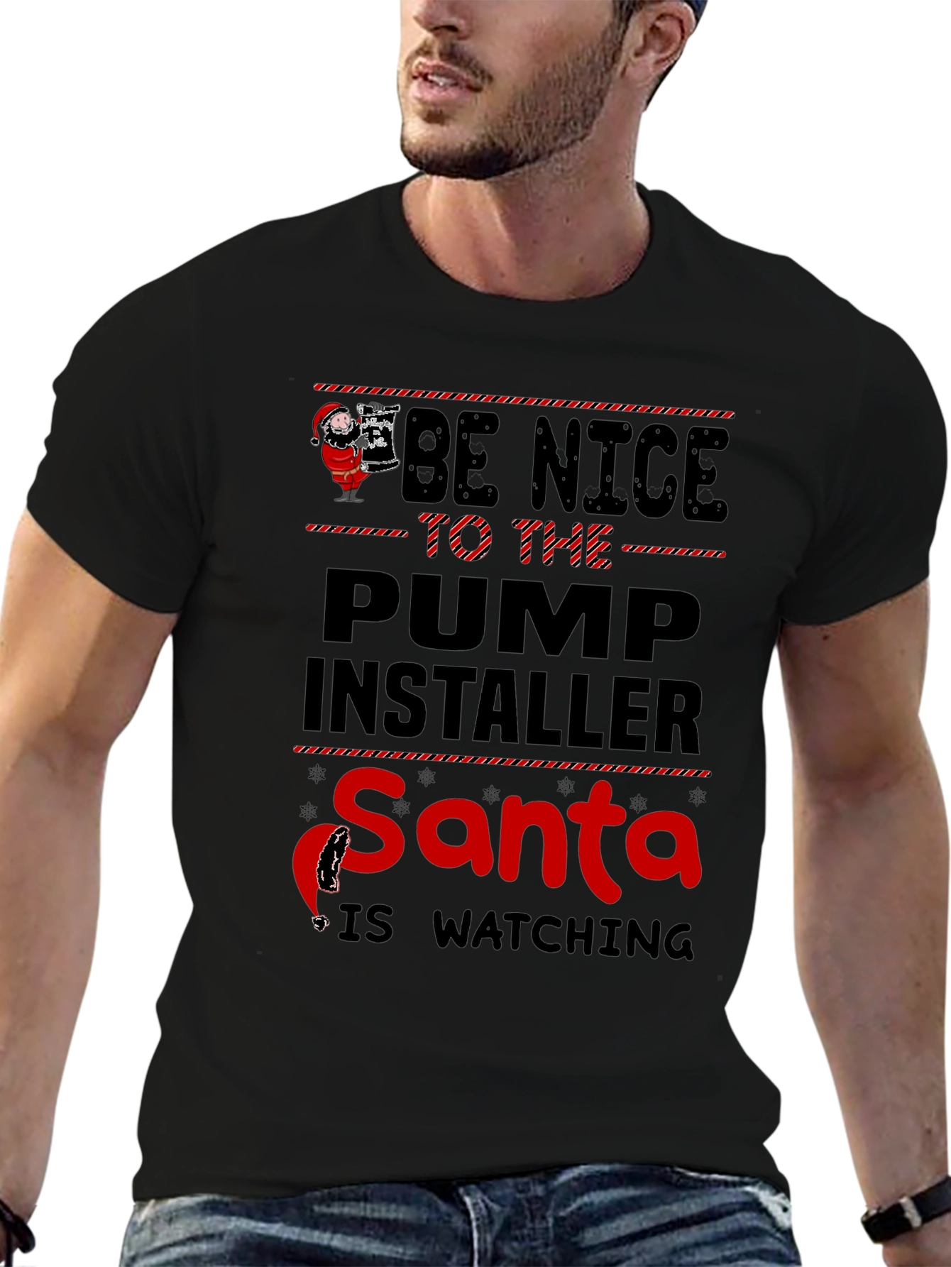 Funny Santa Pump Installer T-Shirt