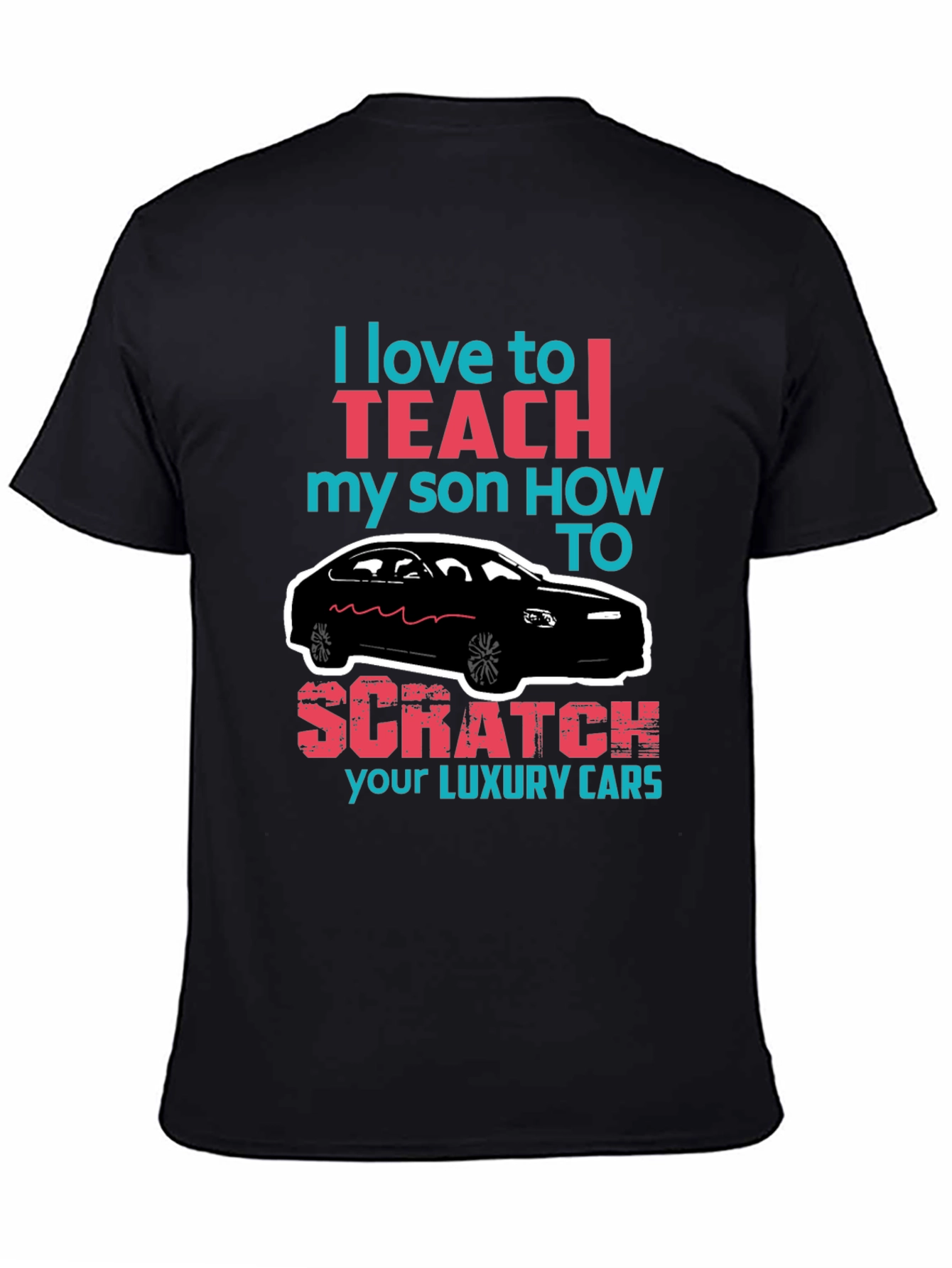 Funny Scratch Luxury Cars Graphic T-Shirt