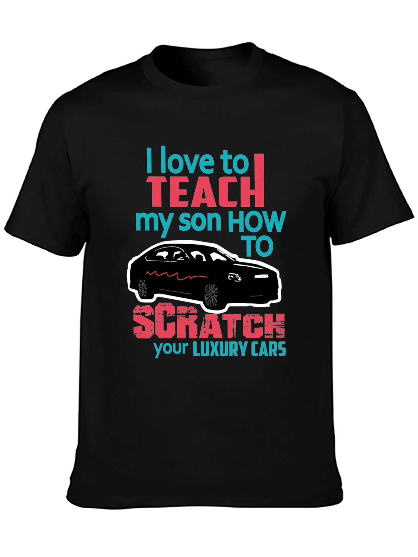 Funny Scratch Luxury Cars Graphic T-Shirt