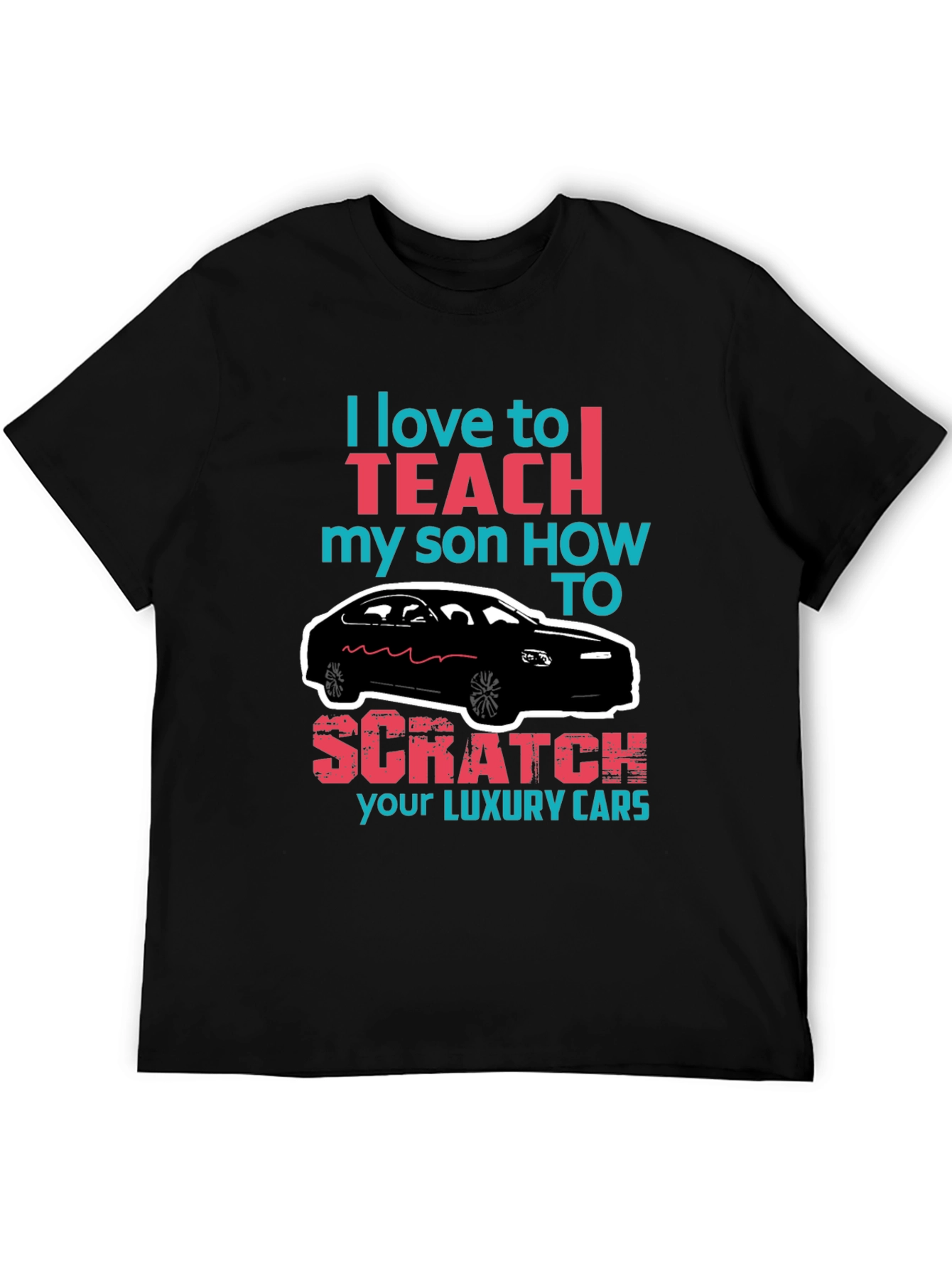 Funny Scratch Luxury Cars Graphic T-Shirt
