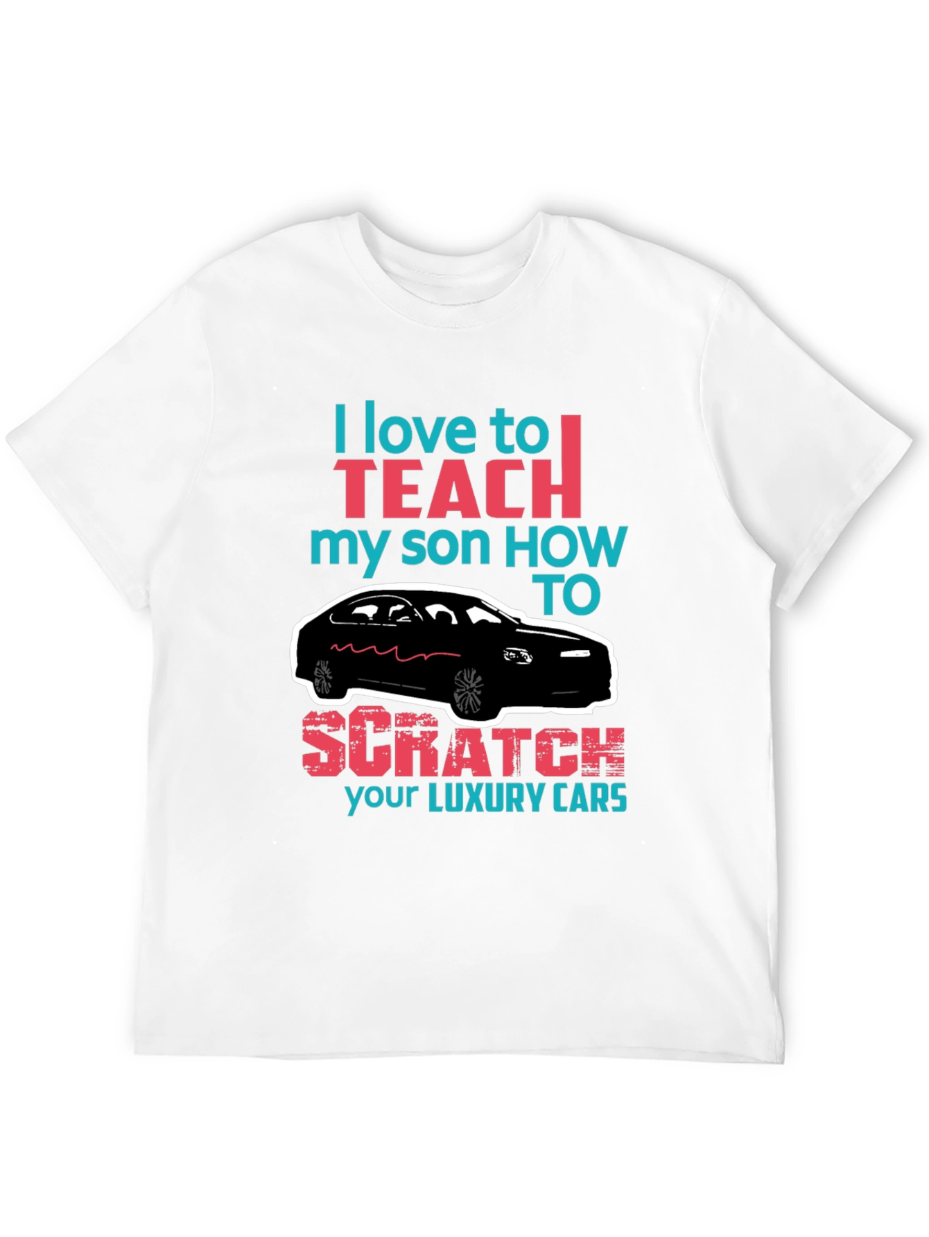 Funny Scratch Luxury Cars Graphic T-Shirt