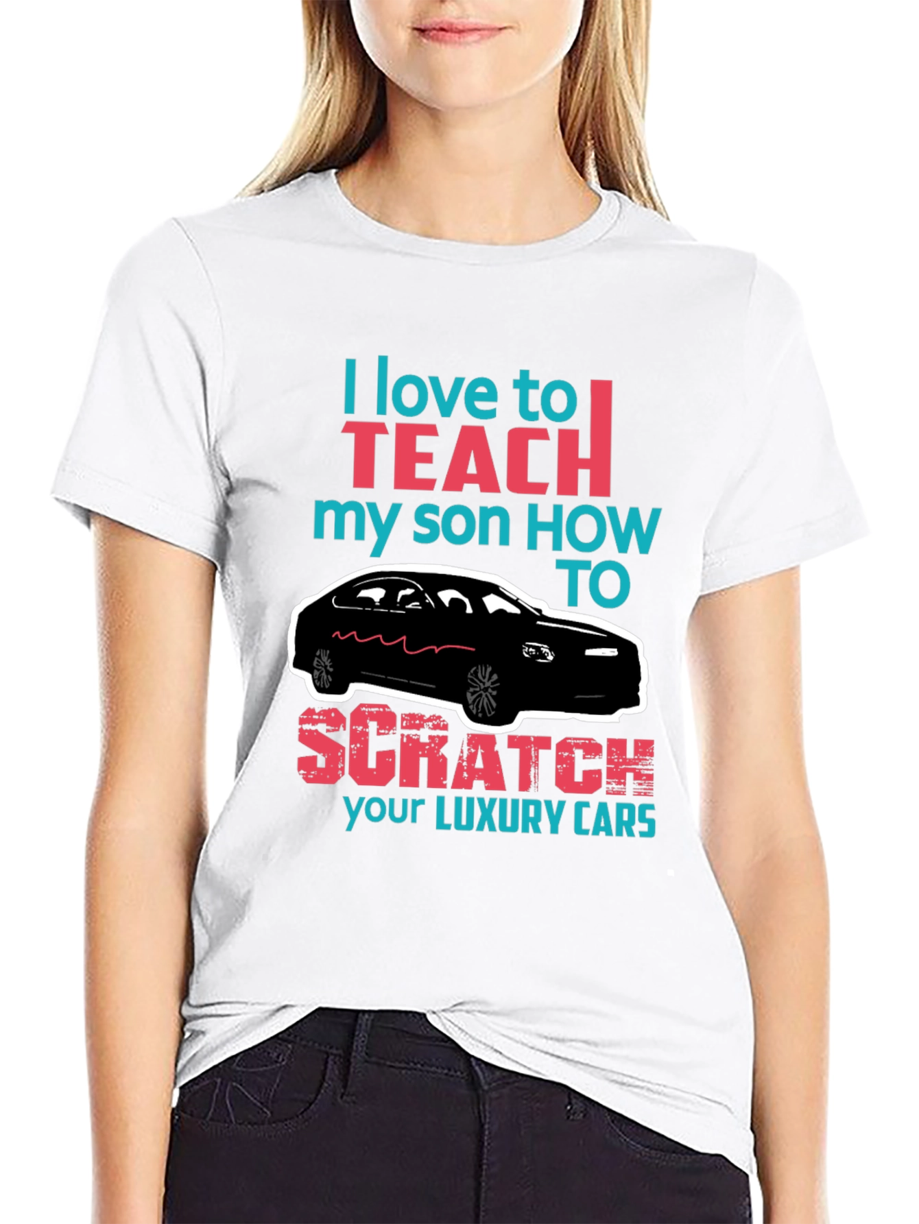 Funny Scratch Luxury Cars Graphic T-Shirt