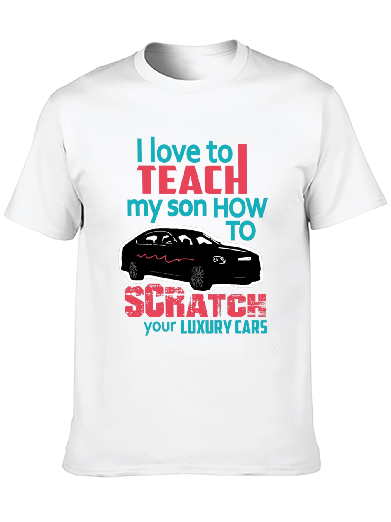 Funny Scratch Luxury Cars Graphic T-Shirt