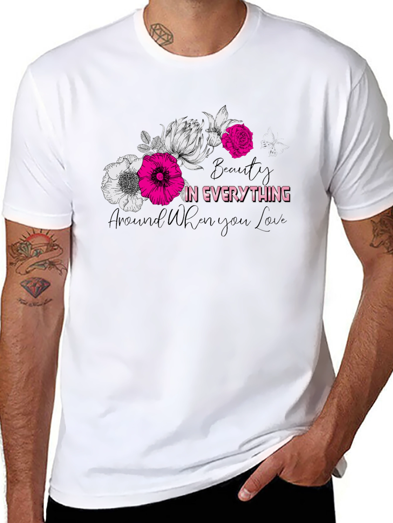 Floral Beauty in Everything Graphic T-Shirt
