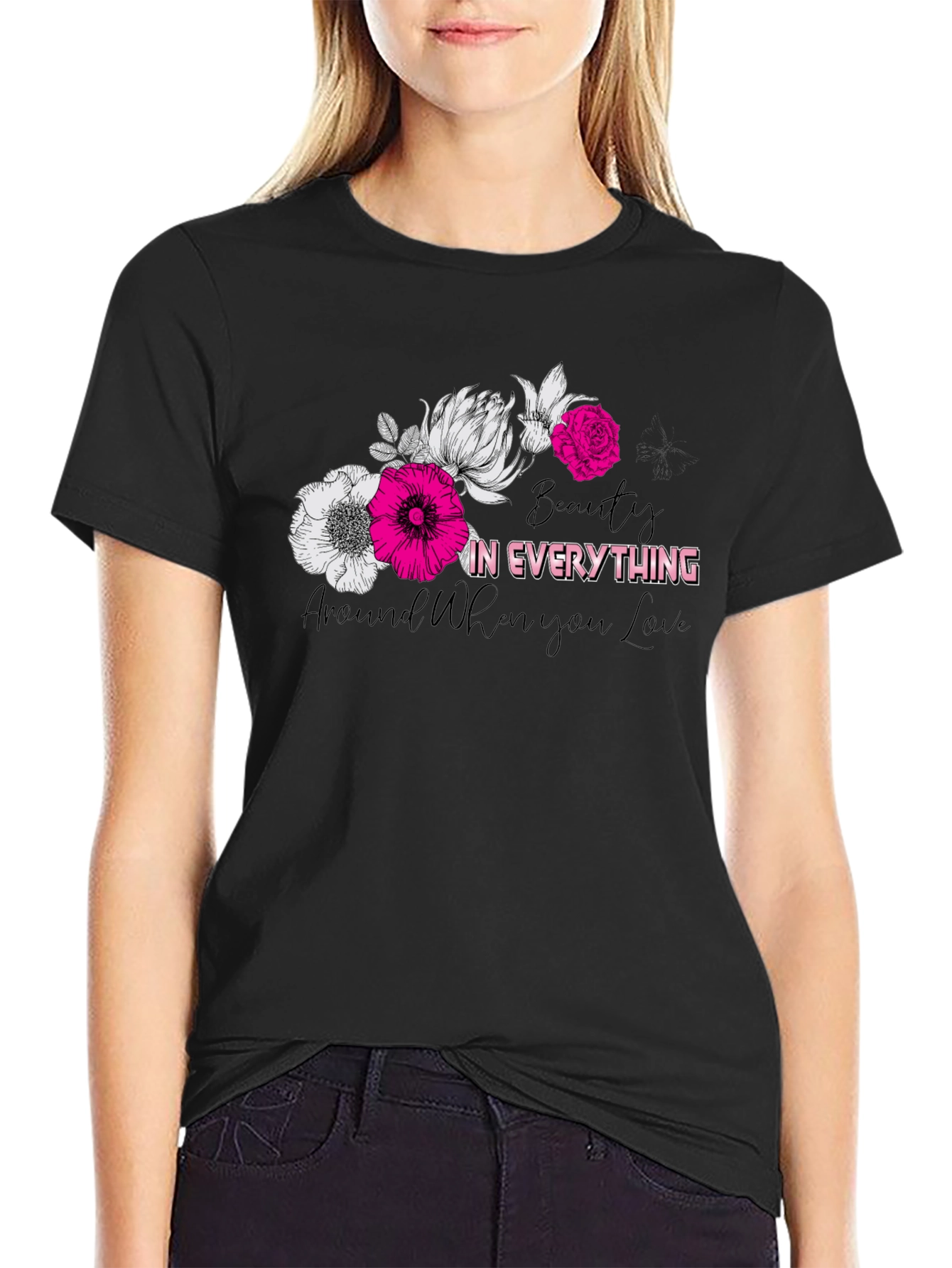 Floral Beauty in Everything Graphic T-Shirt