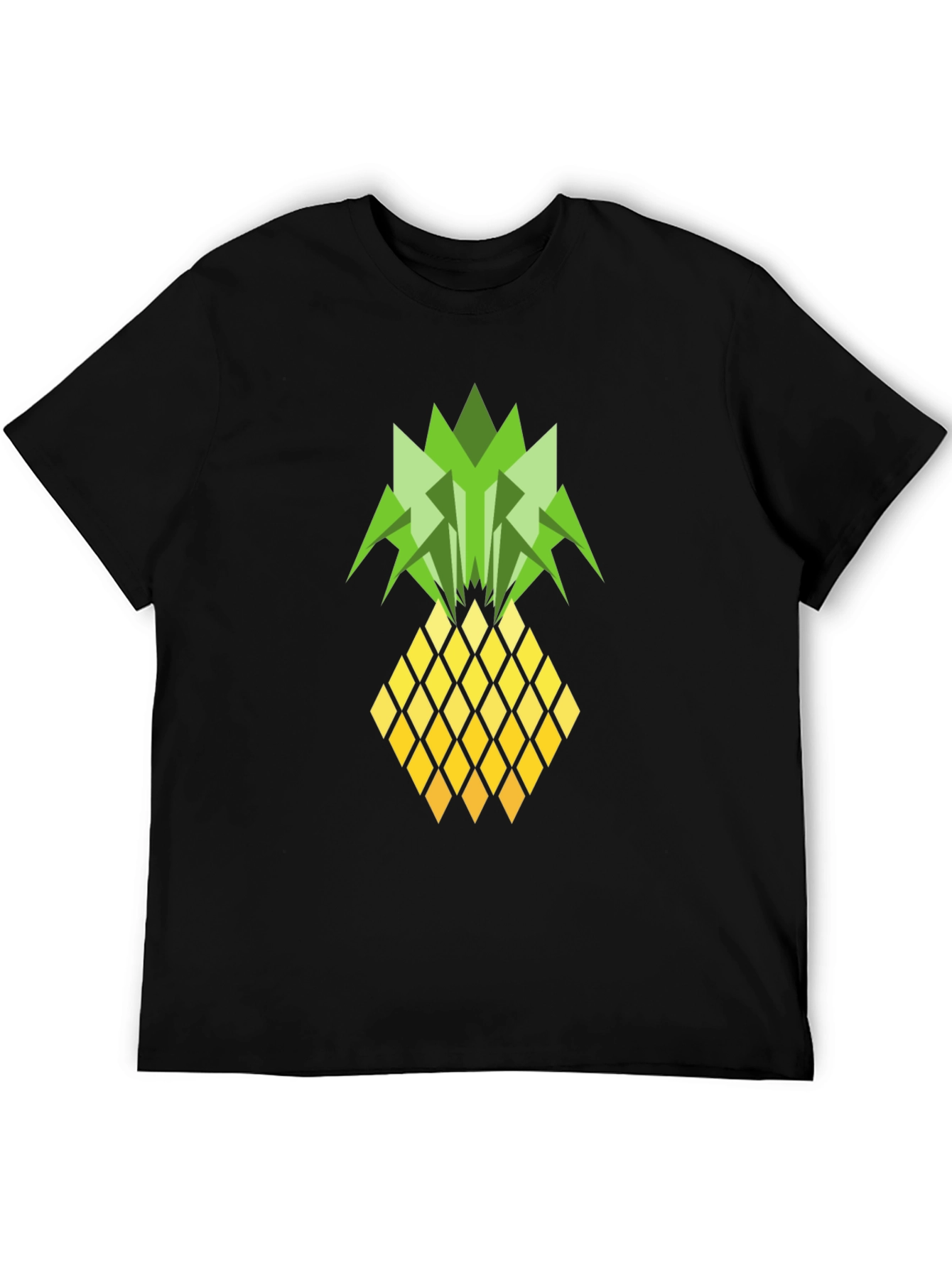 Geometric Pineapple Graphic Tee - Black T-Shirt