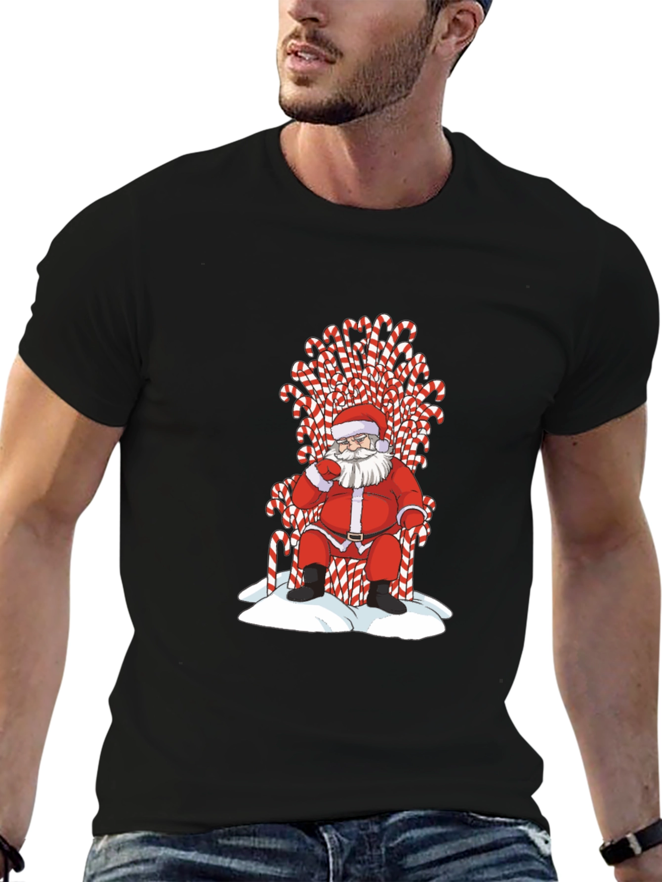 Santa Candy Cane Throne T-Shirt