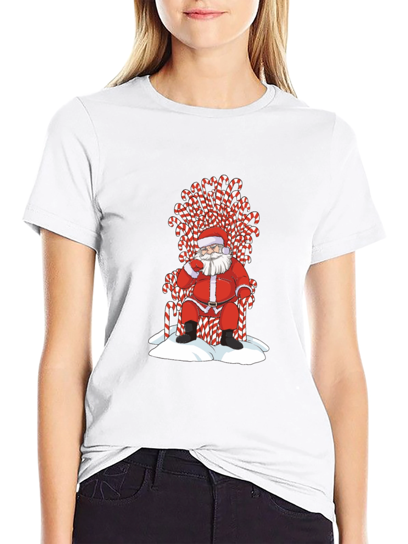 Santa Candy Cane Throne T-Shirt