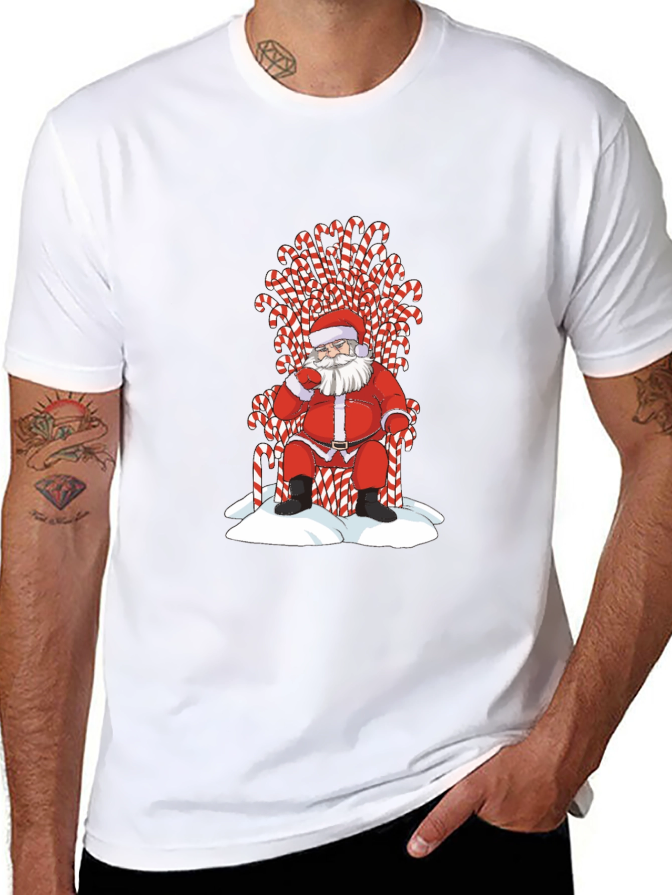 Santa Candy Cane Throne T-Shirt
