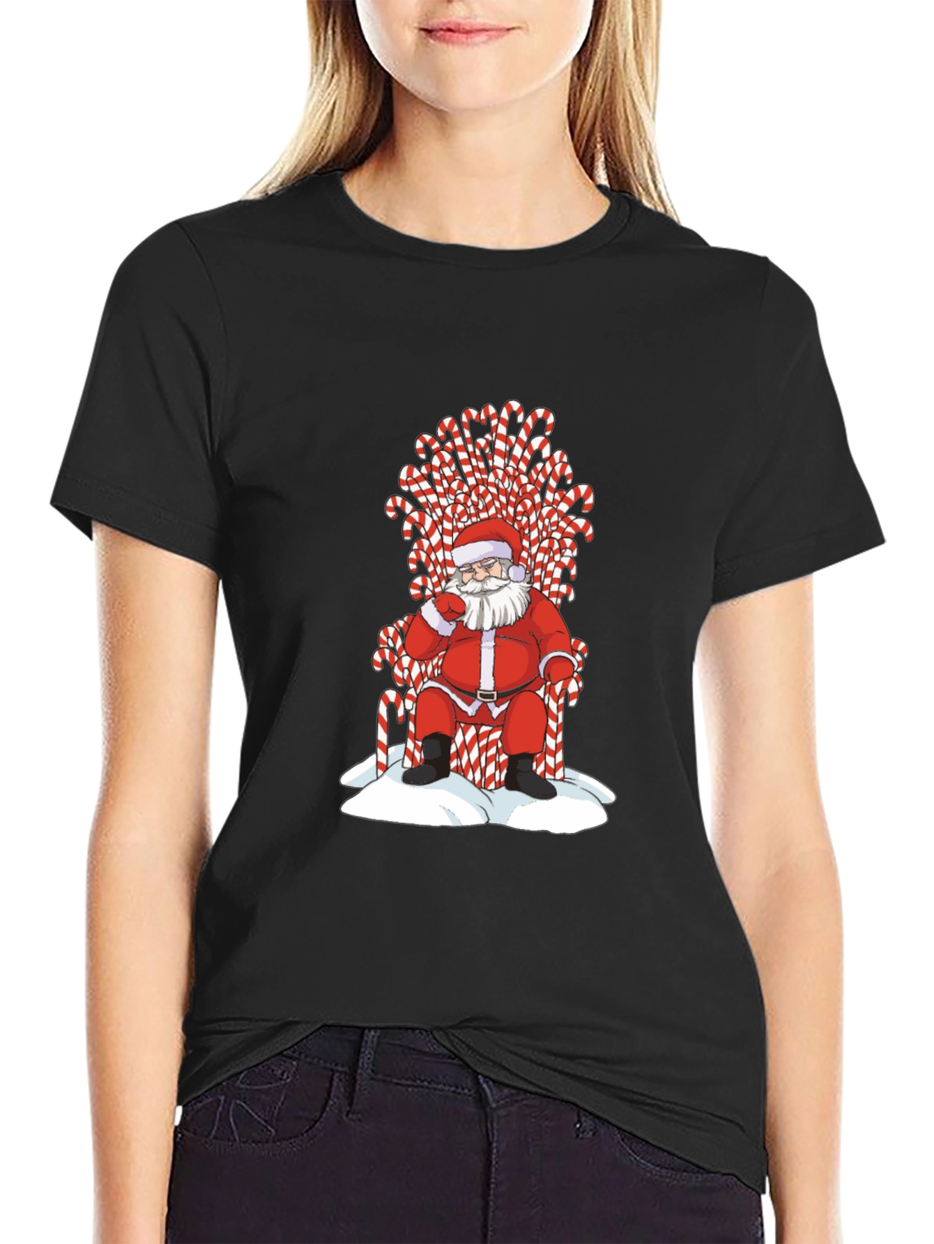 Santa Candy Cane Throne T-Shirt