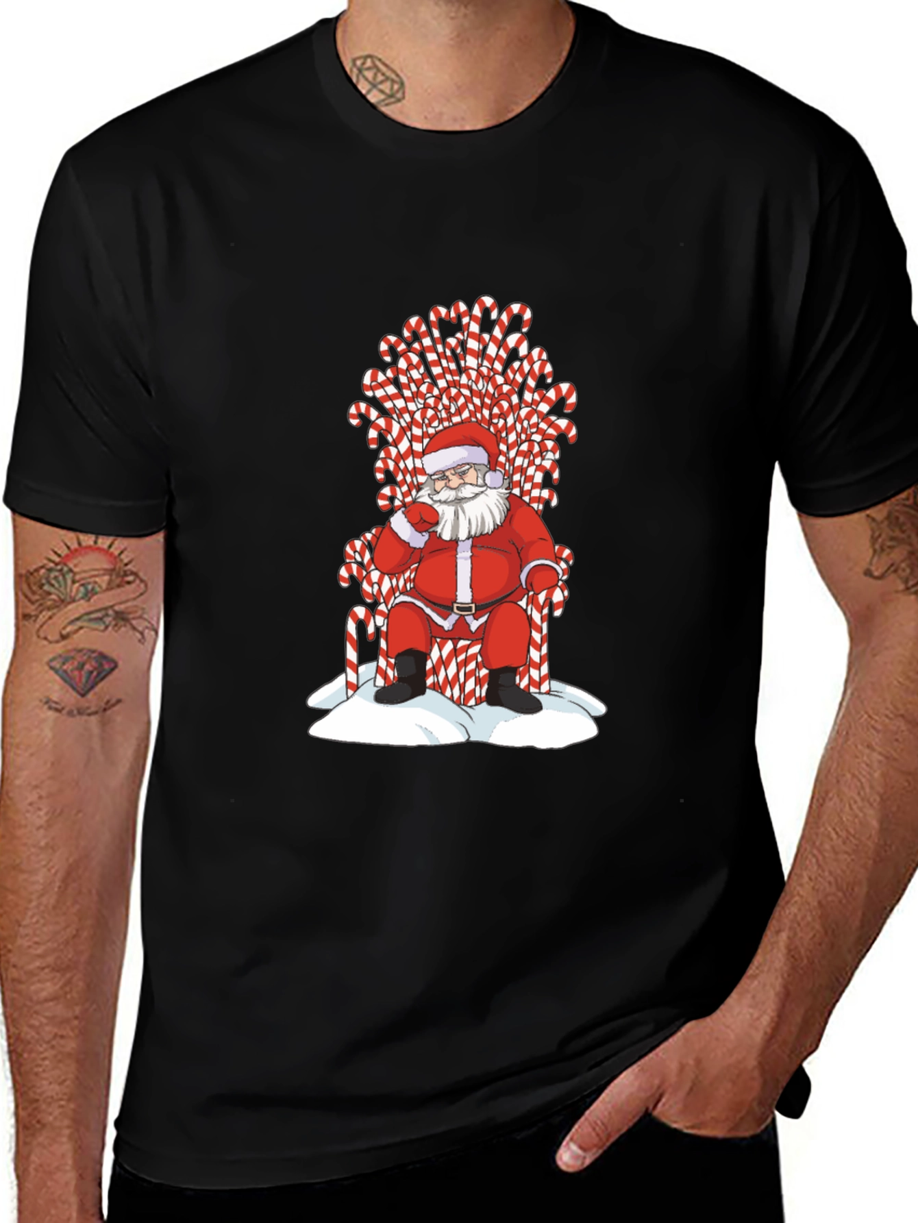 Santa Candy Cane Throne T-Shirt