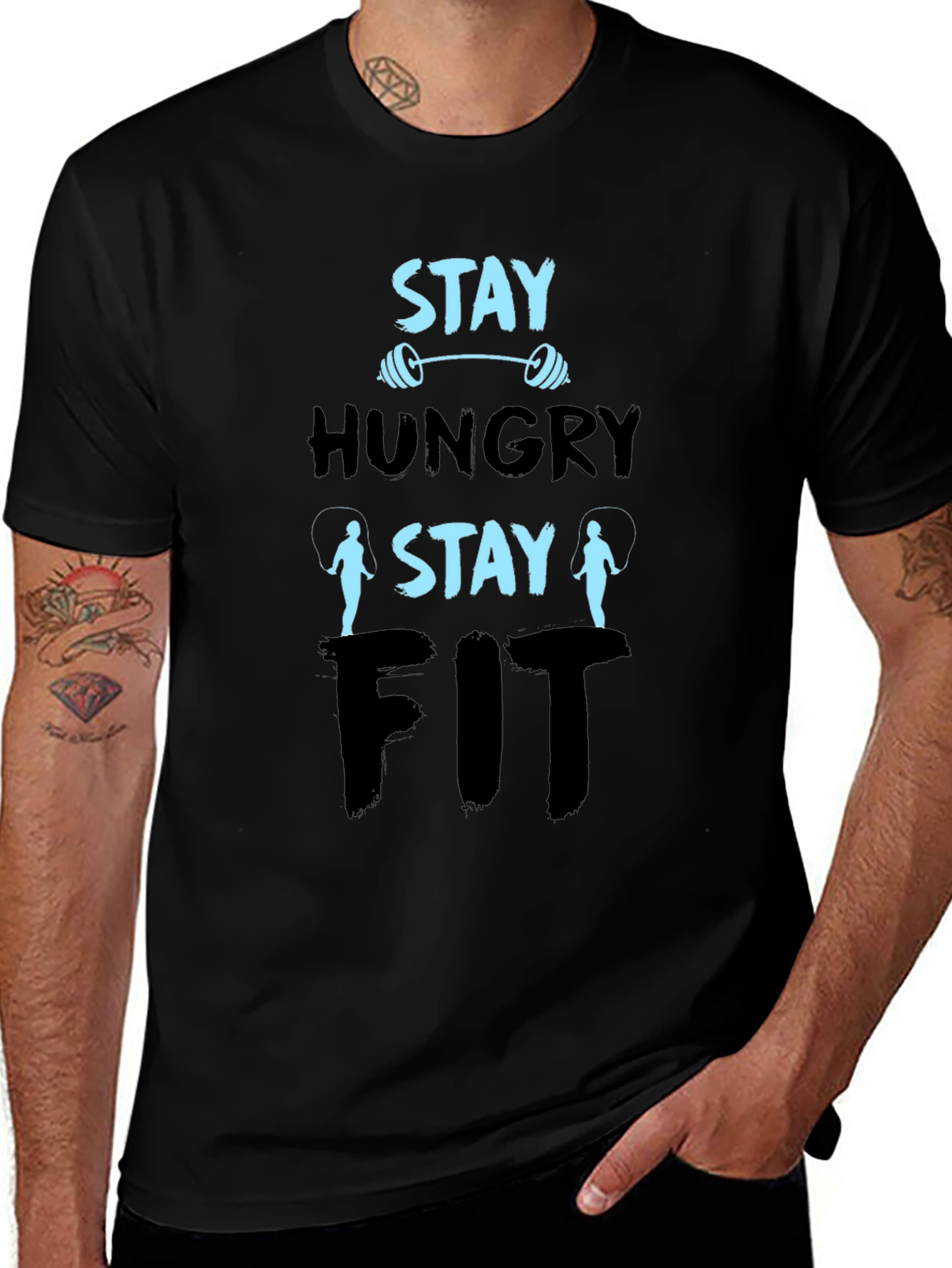 Stay Hungry Stay Fit Graphic T-Shirt