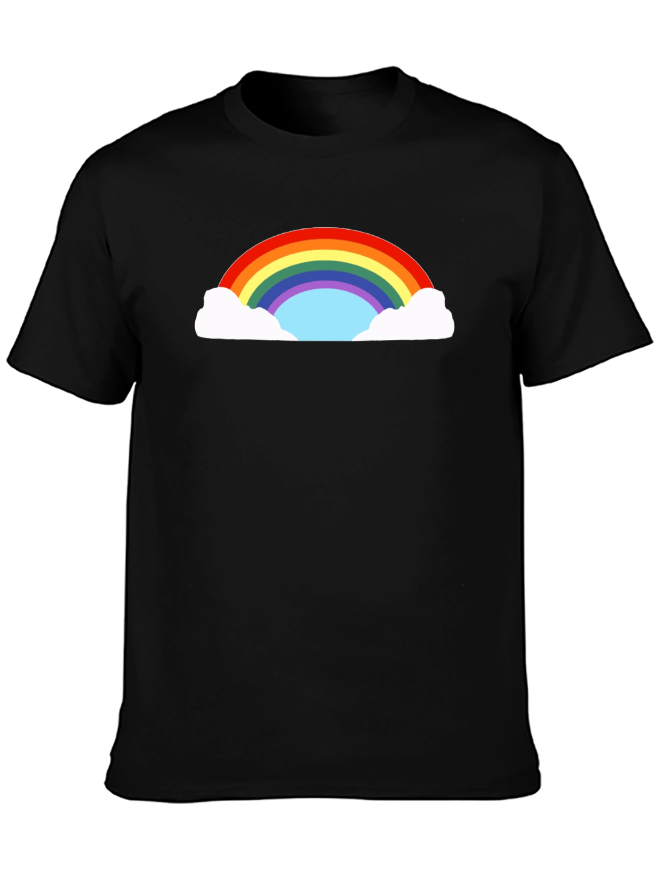 Rainbow Cloud Graphic Black T-Shirt