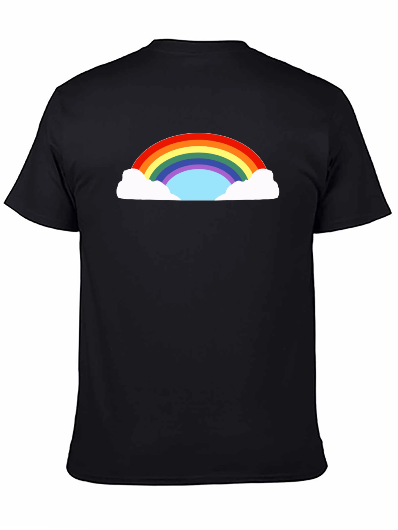 Rainbow Cloud Graphic Black T-Shirt