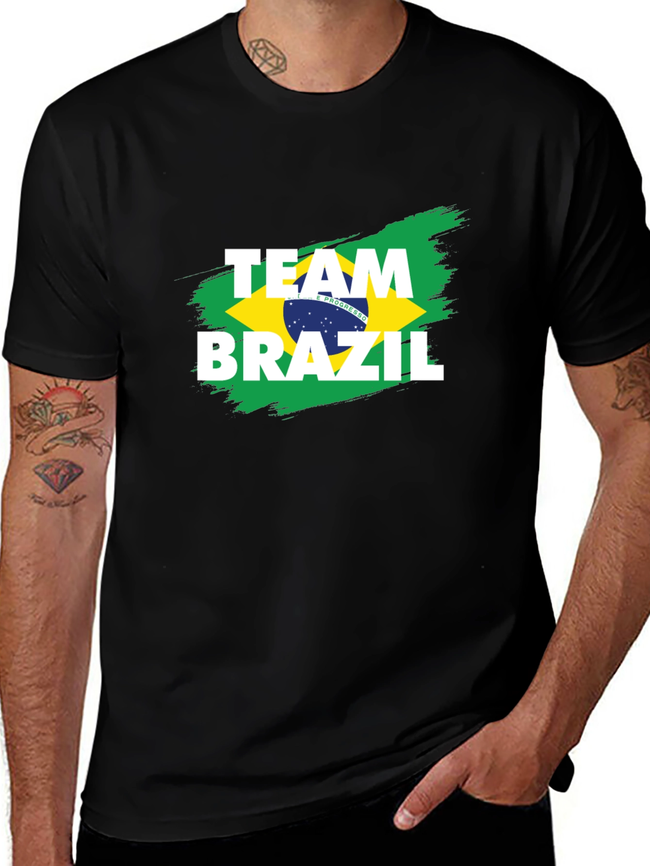 Team Brazil T-Shirt - Black Cotton Tee