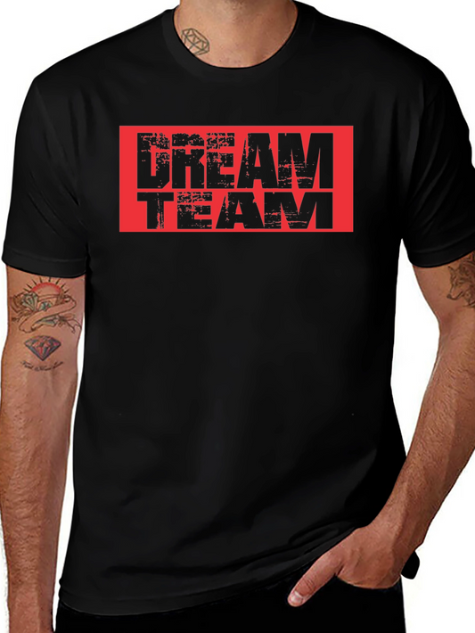 Dream Team Graphic Tee - Black Cotton T-Shirt