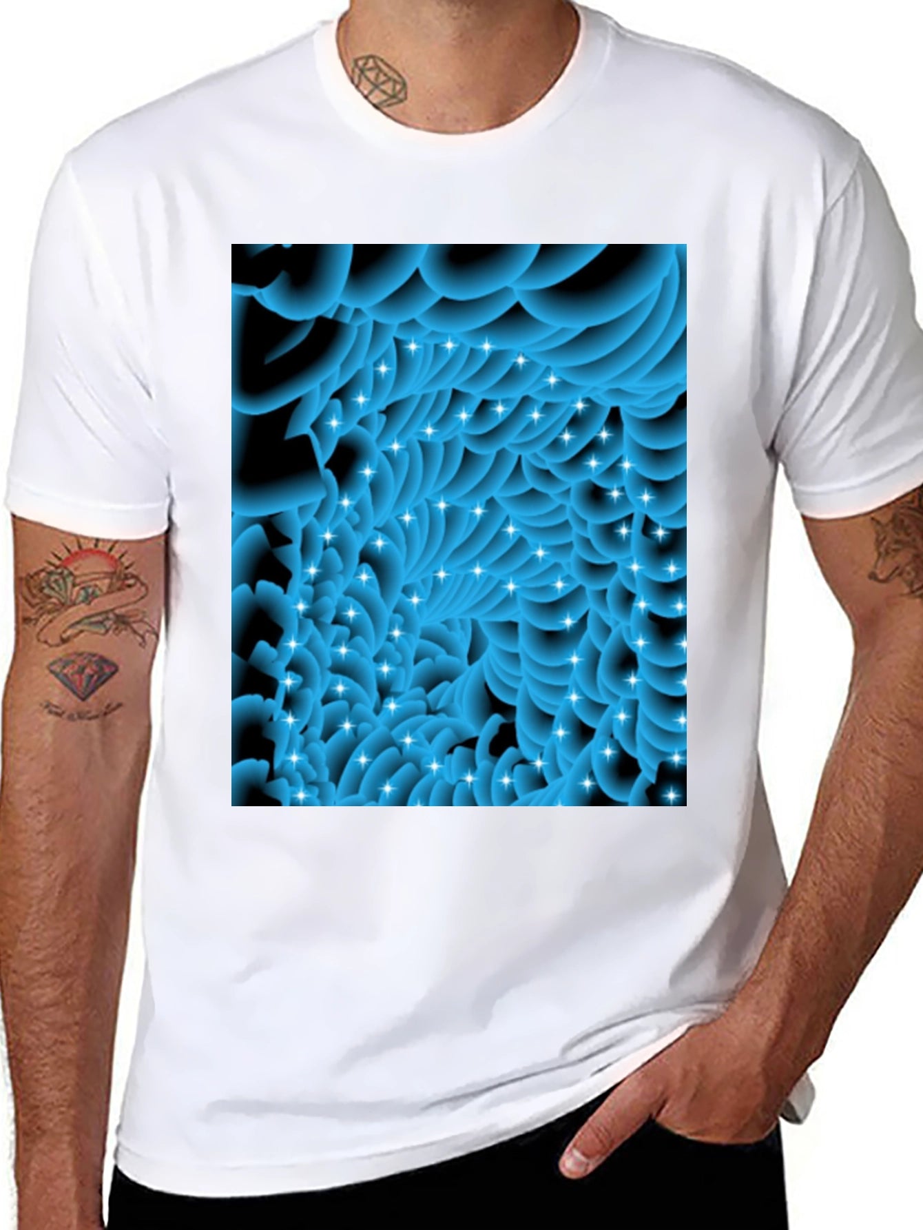 Abstract Swirls Tee - Modern Graphic Black T-Shirt