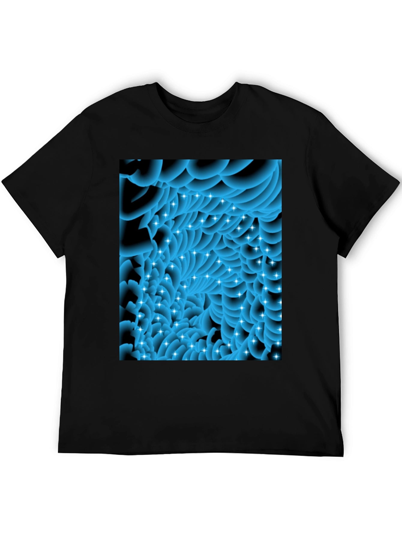 Abstract Swirls Tee - Modern Graphic Black T-Shirt