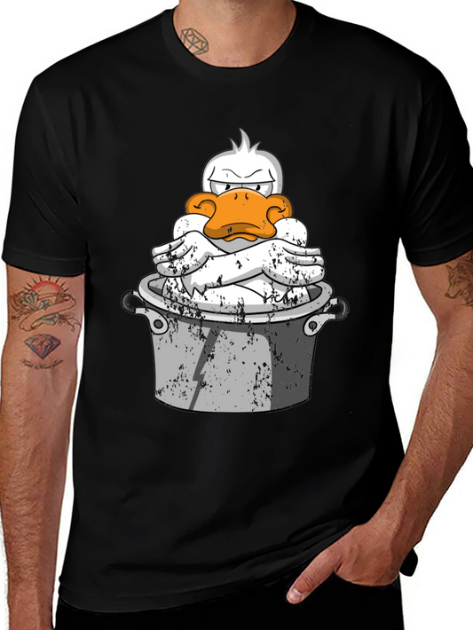 Funny Duck in Pot Graphic T-Shirt