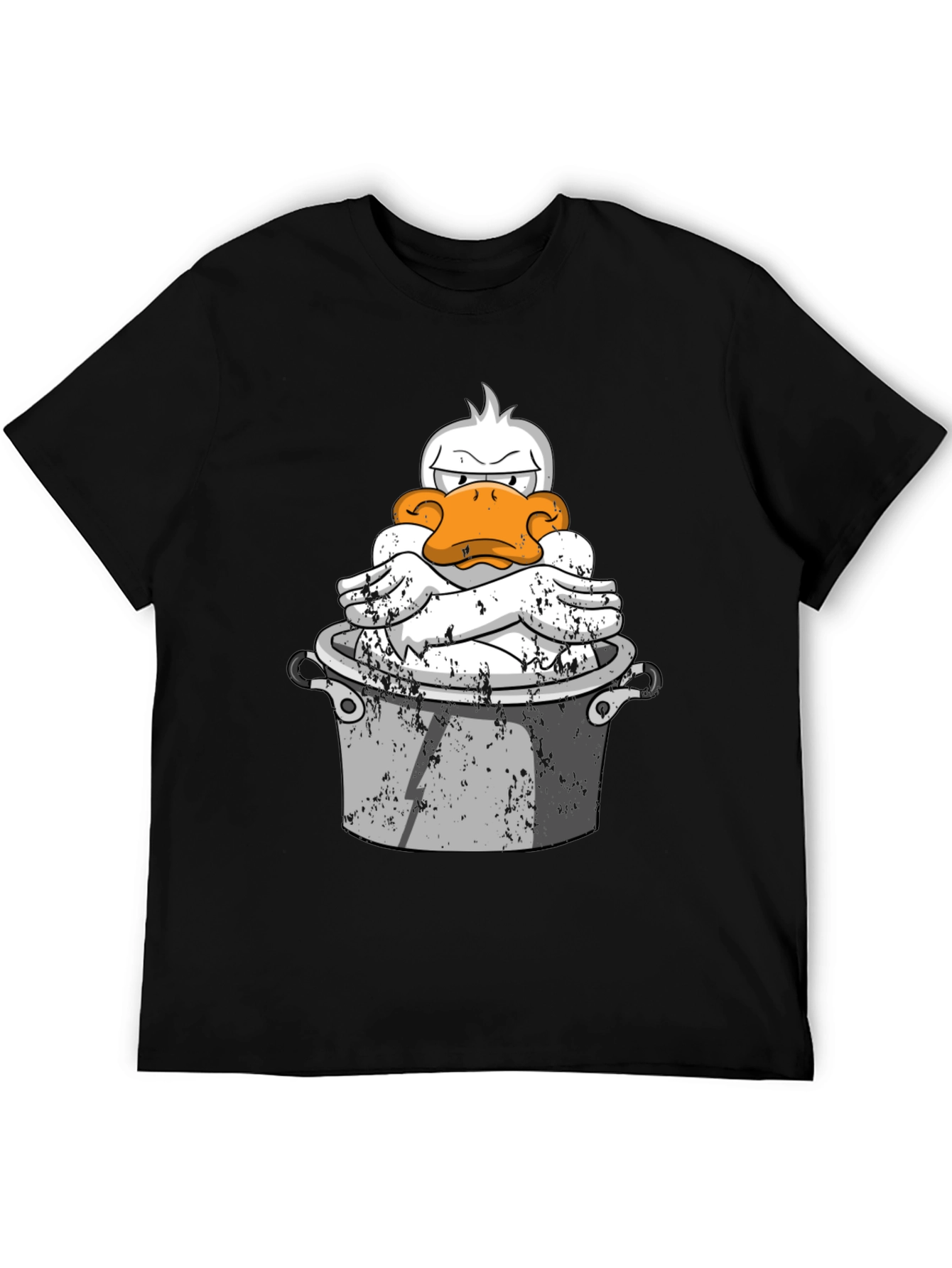 Funny Duck in Pot Graphic T-Shirt