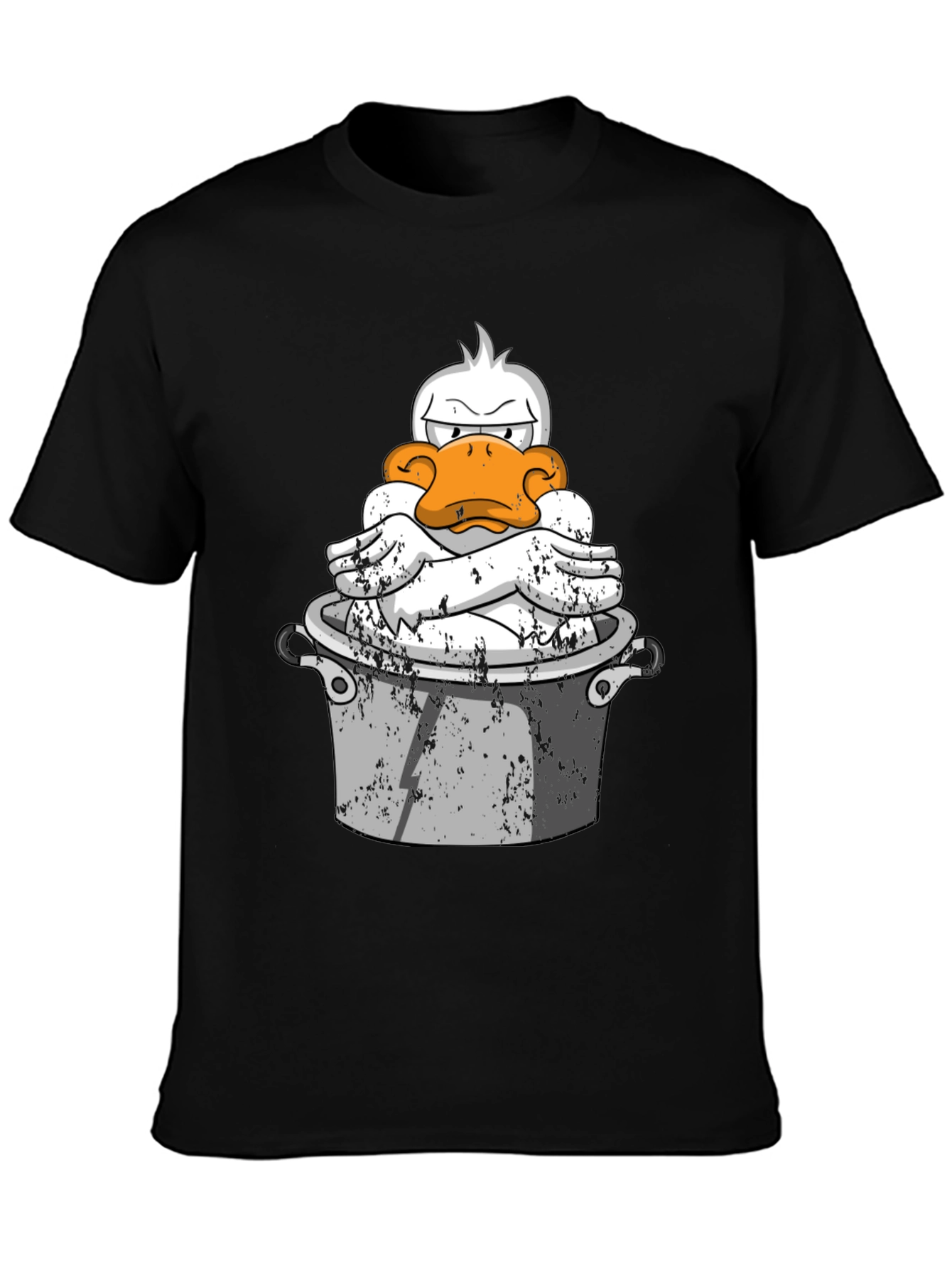 Funny Duck in Pot Graphic T-Shirt